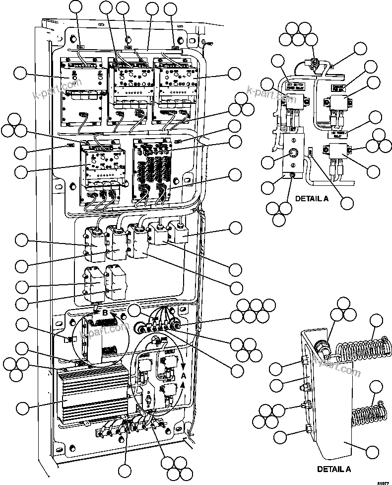 Komatsu parts book diagram for AFE63-B 960E-1K S/N A50009 - A50010    ANGLO SISHEN: AUXILIARY CONTROL CABINET - SIDE WALL   2/2
