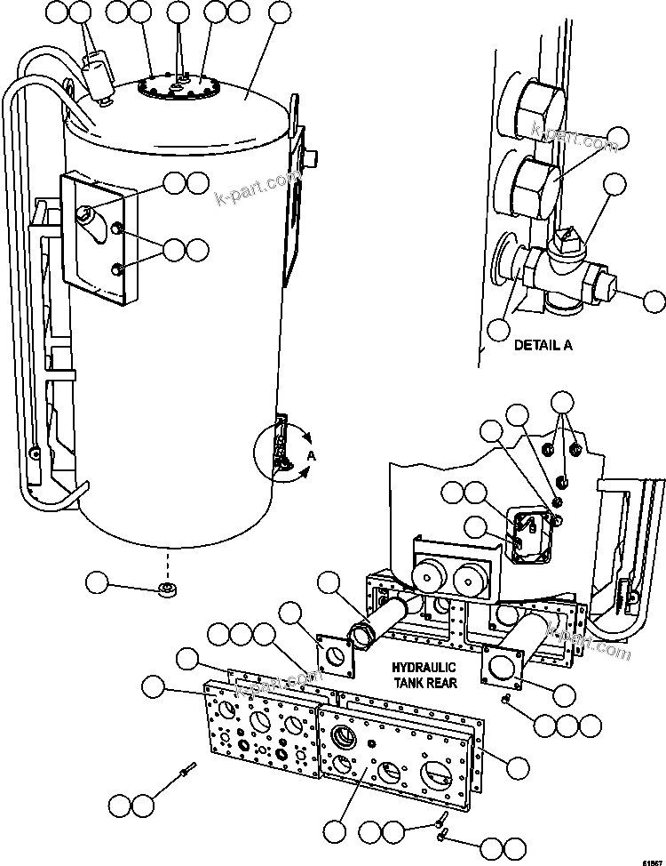 Komatsu parts book diagram for AFE63-B 960E-1K S/N A50009 - A50010    ANGLO SISHEN: HYDRAULIC TANK ASSEMBLY      EM0636