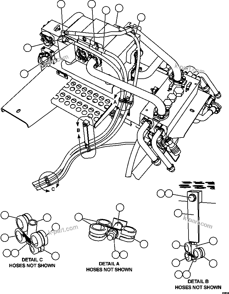 Komatsu parts book diagram for AFE63-B 960E-1K S/N A50009 - A50010    ANGLO SISHEN: PUMP MODULE - HOIST PILOT PIPING