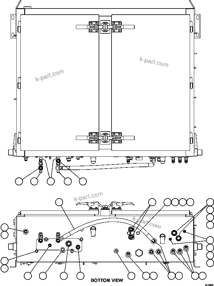 Komatsu parts book diagram for AFE63-B 960E-1K S/N A50009 - A50010    ANGLO SISHEN: HYDRAULIC BRAKE CABINET EXTERNAL PIPING