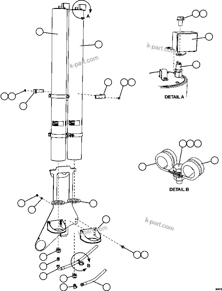 Komatsu parts book diagram for AFE63-B 960E-1K S/N A50009 - A50010    ANGLO SISHEN: STEERING ACCUMULATOR INSTALLATION (COLD WEATHER)