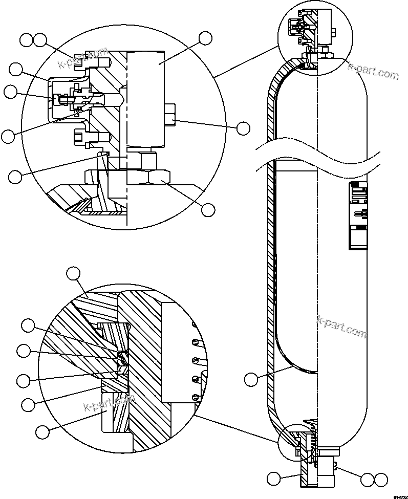 Komatsu parts book diagram for AFE63-B 960E-1K S/N A50009 - A50010    ANGLO SISHEN: STEERING ACCUMULATOR ASSEMBLY        PC2041