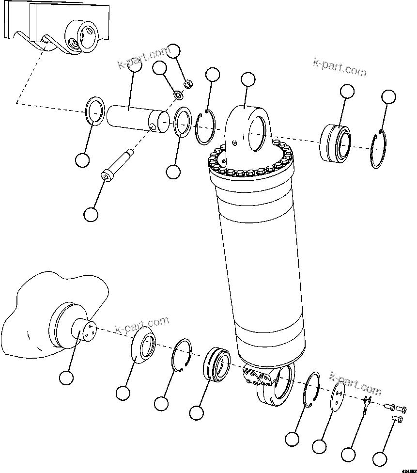 Komatsu parts book diagram for AFE63-B 960E-1K S/N A50009 - A50010    ANGLO SISHEN: HOIST CYLINDER INSTALLATION
