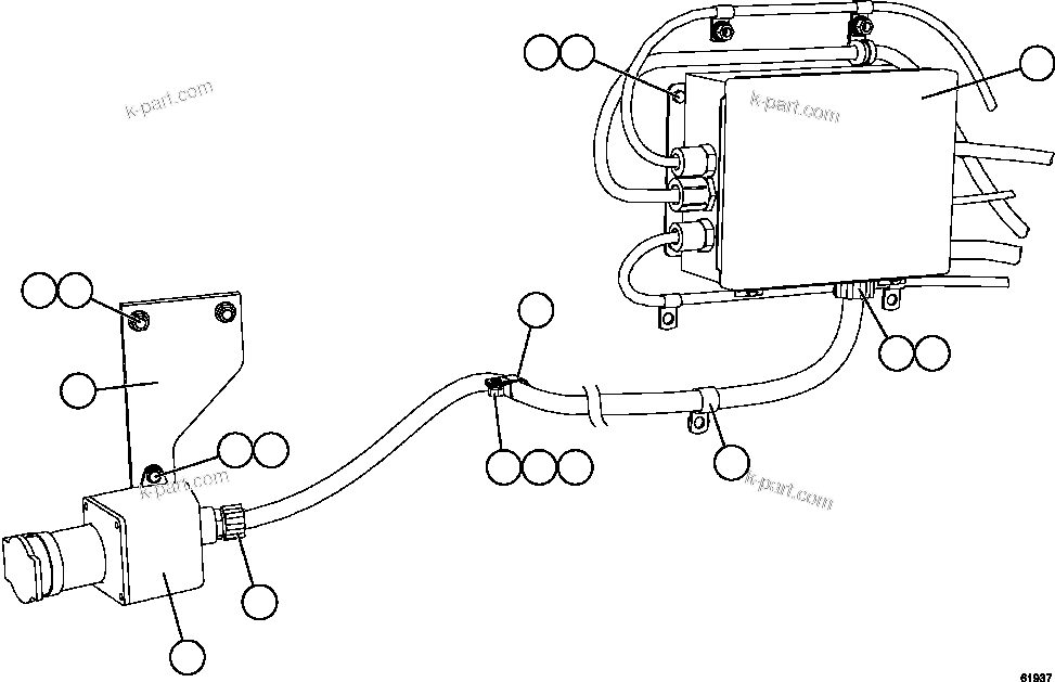 Komatsu parts book diagram for AFE63-B 960E-1K S/N A50009 - A50010    ANGLO SISHEN: HOTSTART - JUNCTION BOX AND RECEPTACLE