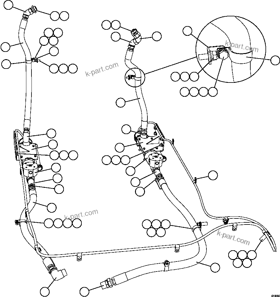 Komatsu parts book diagram for AFE63-B 960E-1K S/N A50009 - A50010    ANGLO SISHEN: HOTSTART - ENGINE COOLANT