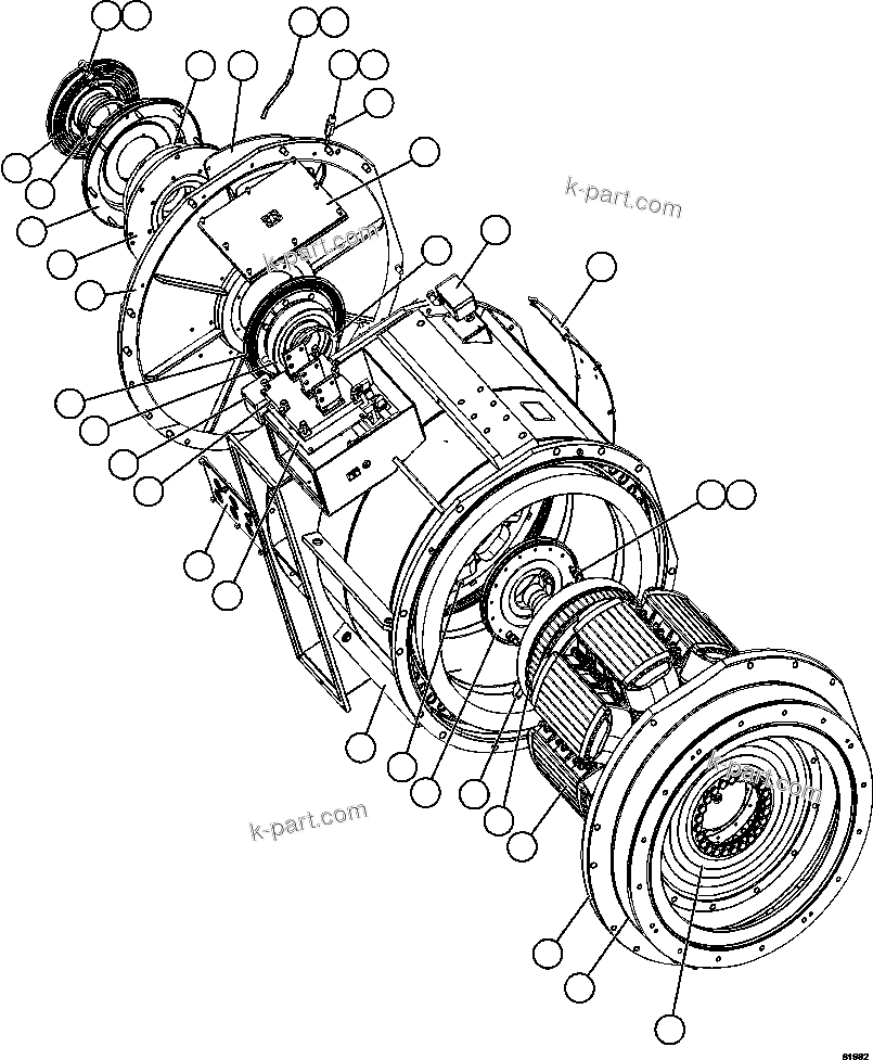 Komatsu parts book diagram for AFE63-B 960E-1K S/N A50009 - A50010    ANGLO SISHEN: ALTERNATOR ASSEMBLY              PC3165
