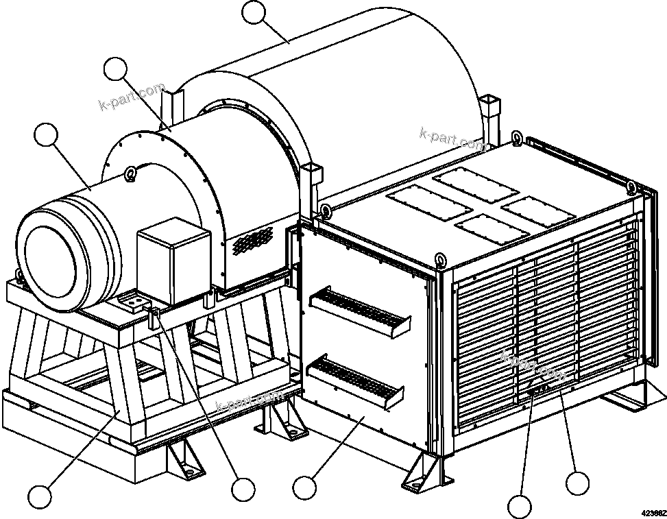 Komatsu parts book diagram for AFE63-B 960E-1K S/N A50009 - A50010    ANGLO SISHEN: RETARDING GRID ASSEMBLY  1/4      PC3202