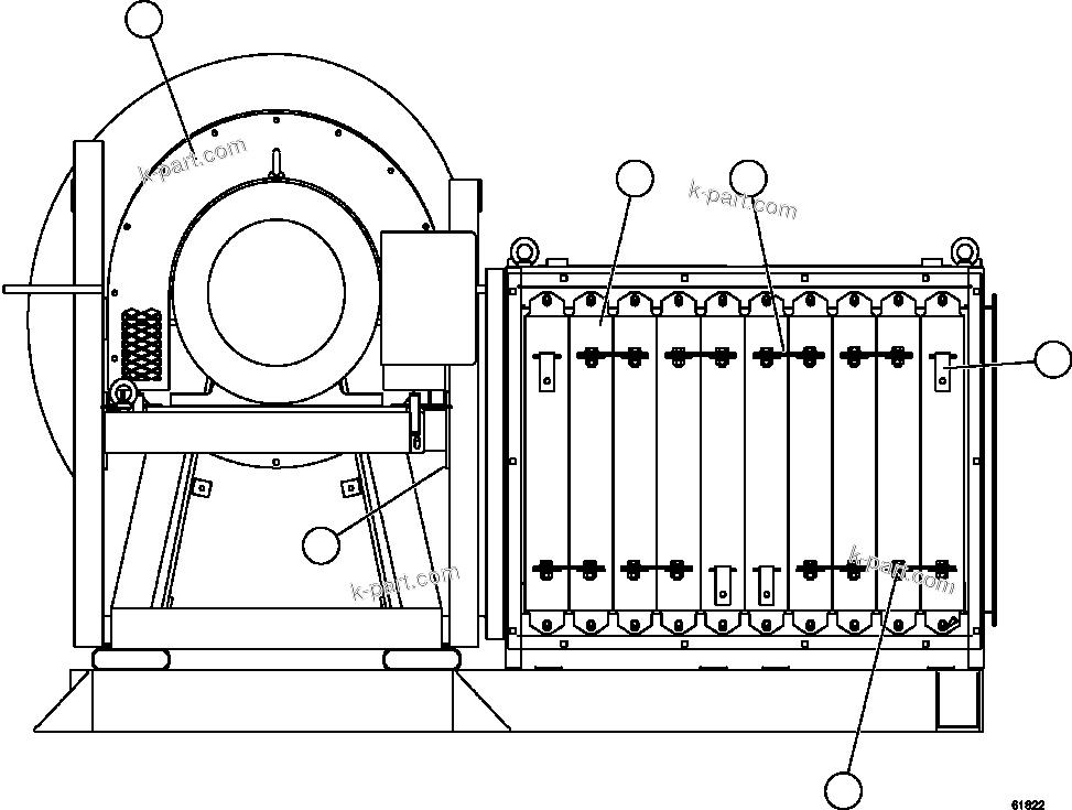 Komatsu parts book diagram for AFE63-B 960E-1K S/N A50009 - A50010    ANGLO SISHEN: RETARDING GRID ASSEMBLY  3/4      PC3202