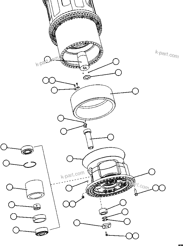Komatsu parts book diagram for AFE63-B 960E-1K S/N A50009 - A50010    ANGLO SISHEN: WHEEL MOTOR TRANSMISSION  2/5    58B-22-12022