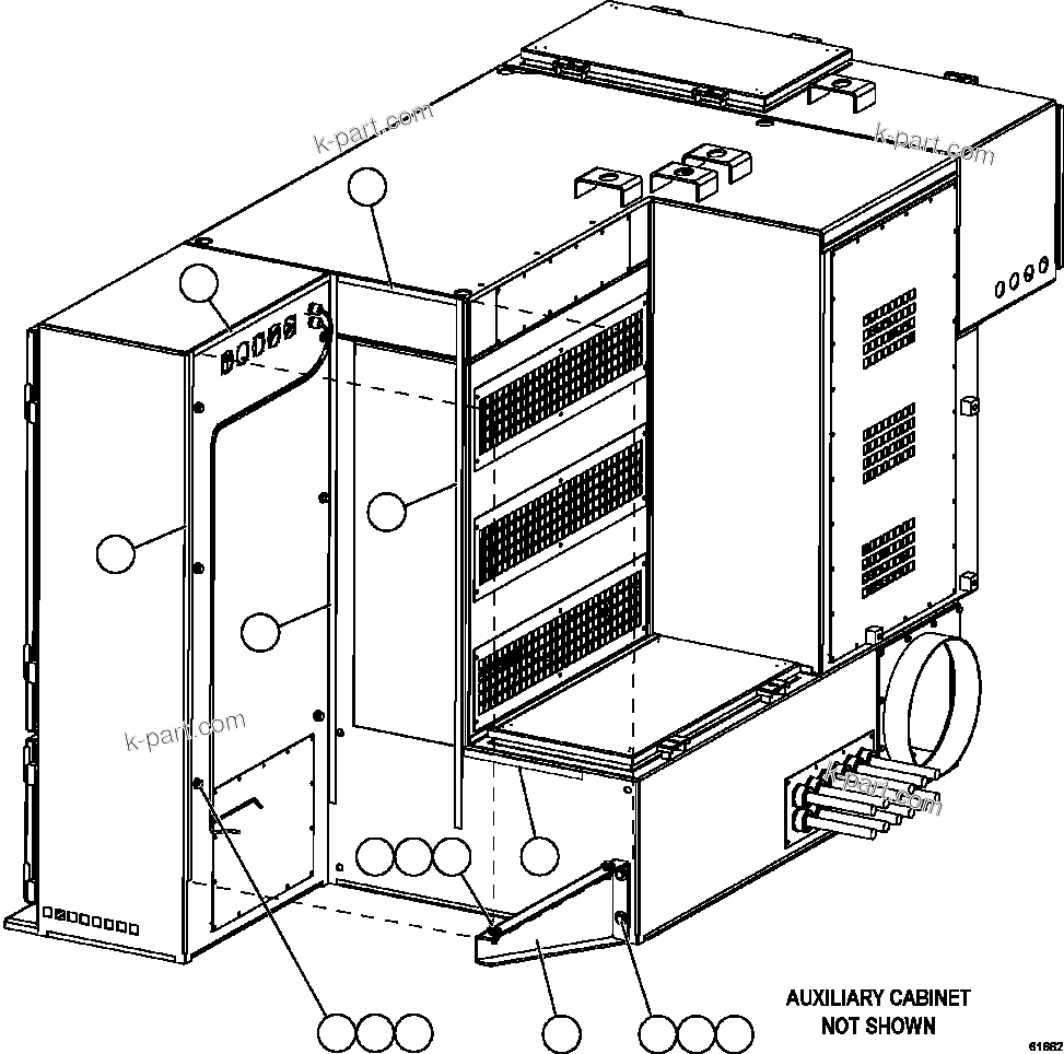 Komatsu parts book diagram for AFE67-B 960E-2 S/N A30074 - A30083, A30089 - A30091, A30093 - A30095 & A30098 - A30106  ESCONDIDA: AUXILIARY CONTROL CABINET INSTALLATION
