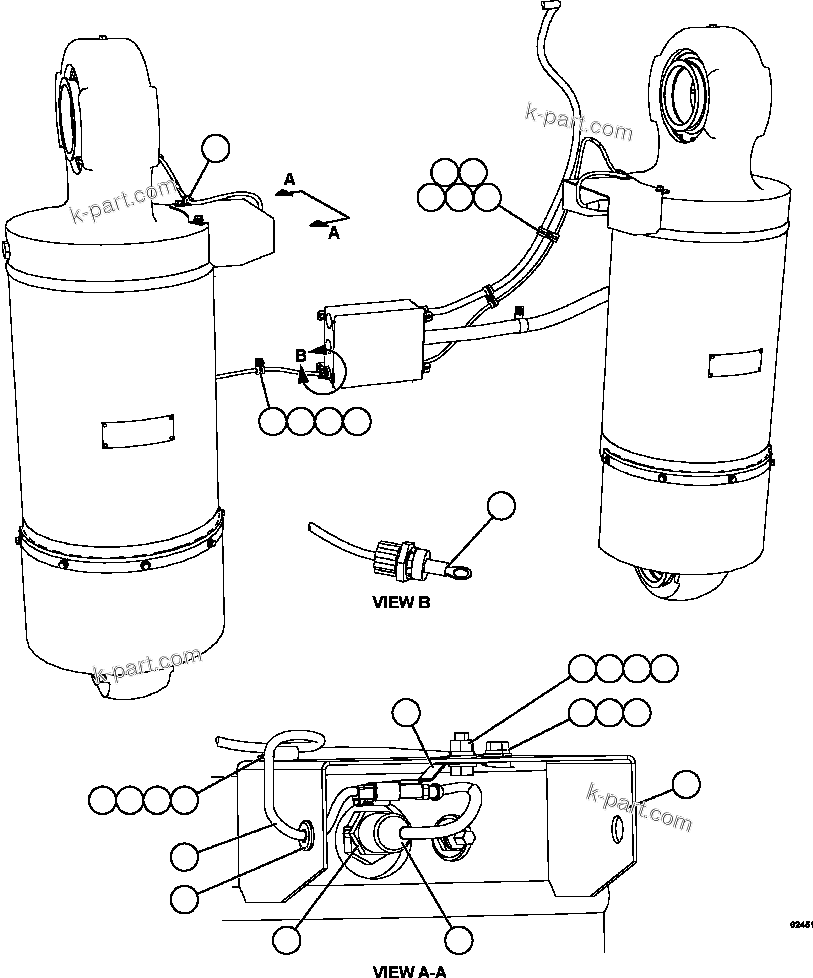 Komatsu parts book diagram for AFE67-B 960E-2 S/N A30074 - A30083, A30089 - A30091, A30093 - A30095 & A30098 - A30106  ESCONDIDA: PAYLOAD METER III - REAR SUSPENSIONS