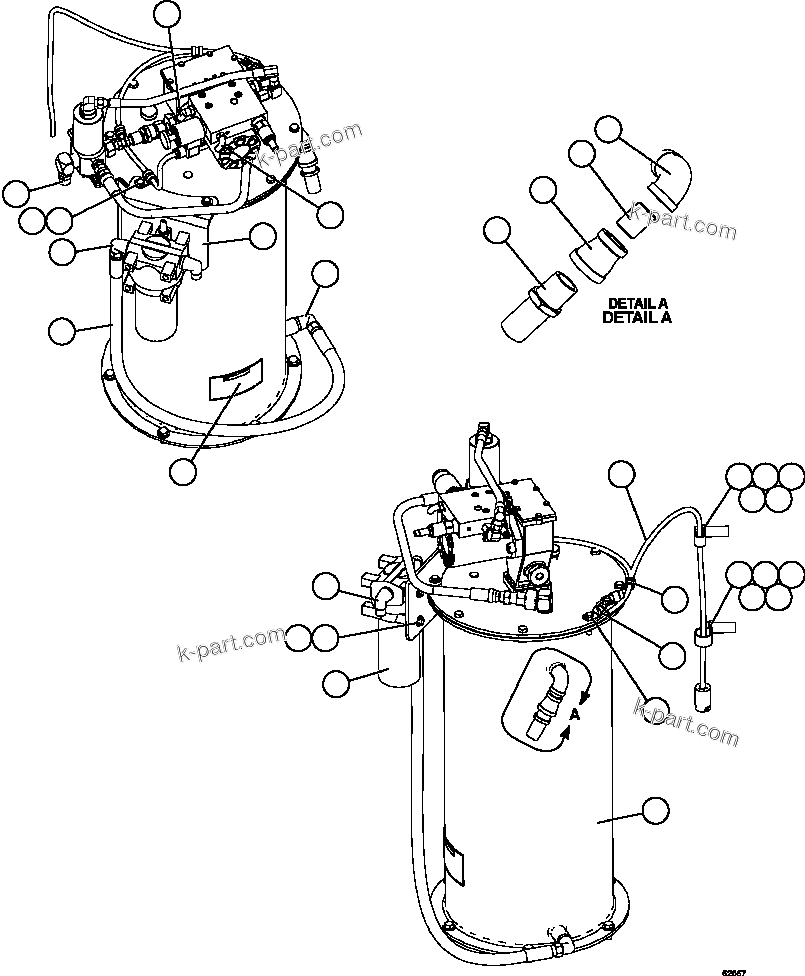 Komatsu parts book diagram for AFE67-B 960E-2 S/N A30074 - A30083, A30089 - A30091, A30093 - A30095 & A30098 - A30106  ESCONDIDA: AUTOMATIC LUBRICATION PUMP SUBASSEMBLY