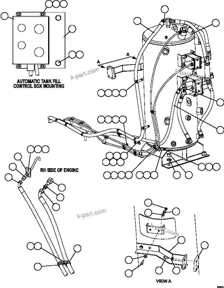Komatsu parts book diagram for AFE67-B 960E-2 S/N A30074 - A30083, A30089 - A30091, A30093 - A30095 & A30098 - A30106  ESCONDIDA: ENGINE OIL RESERVE SYSTEM