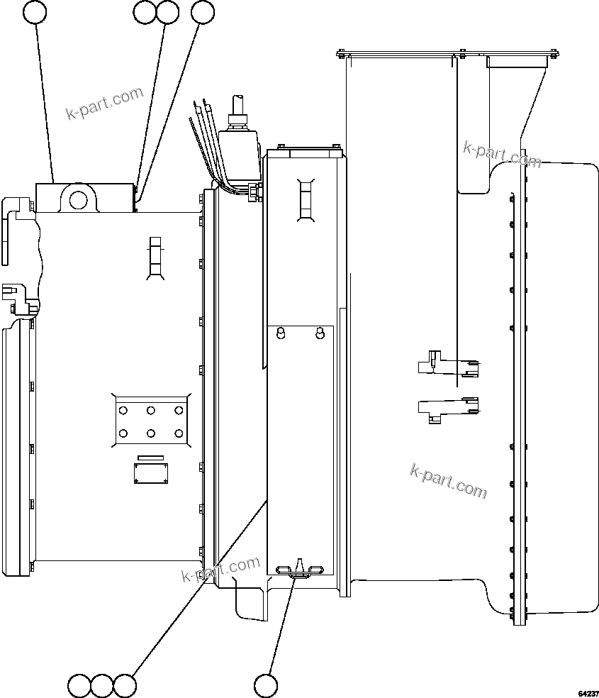 Komatsu parts book diagram for AFE67-B 960E-2 S/N A30074 - A30083, A30089 - A30091, A30093 - A30095 & A30098 - A30106  ESCONDIDA: ALTERNATOR/BLOWER ASSEMBLY         58B-06-00680
