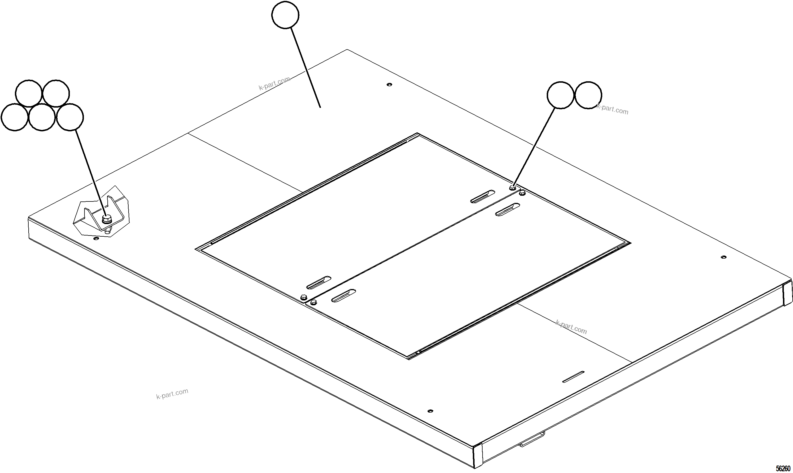 Komatsu parts book diagram for AFE69-A 730E-8 S/N A40002 HAILE GOLD MINE: CENTER DECK INSTALLATION
