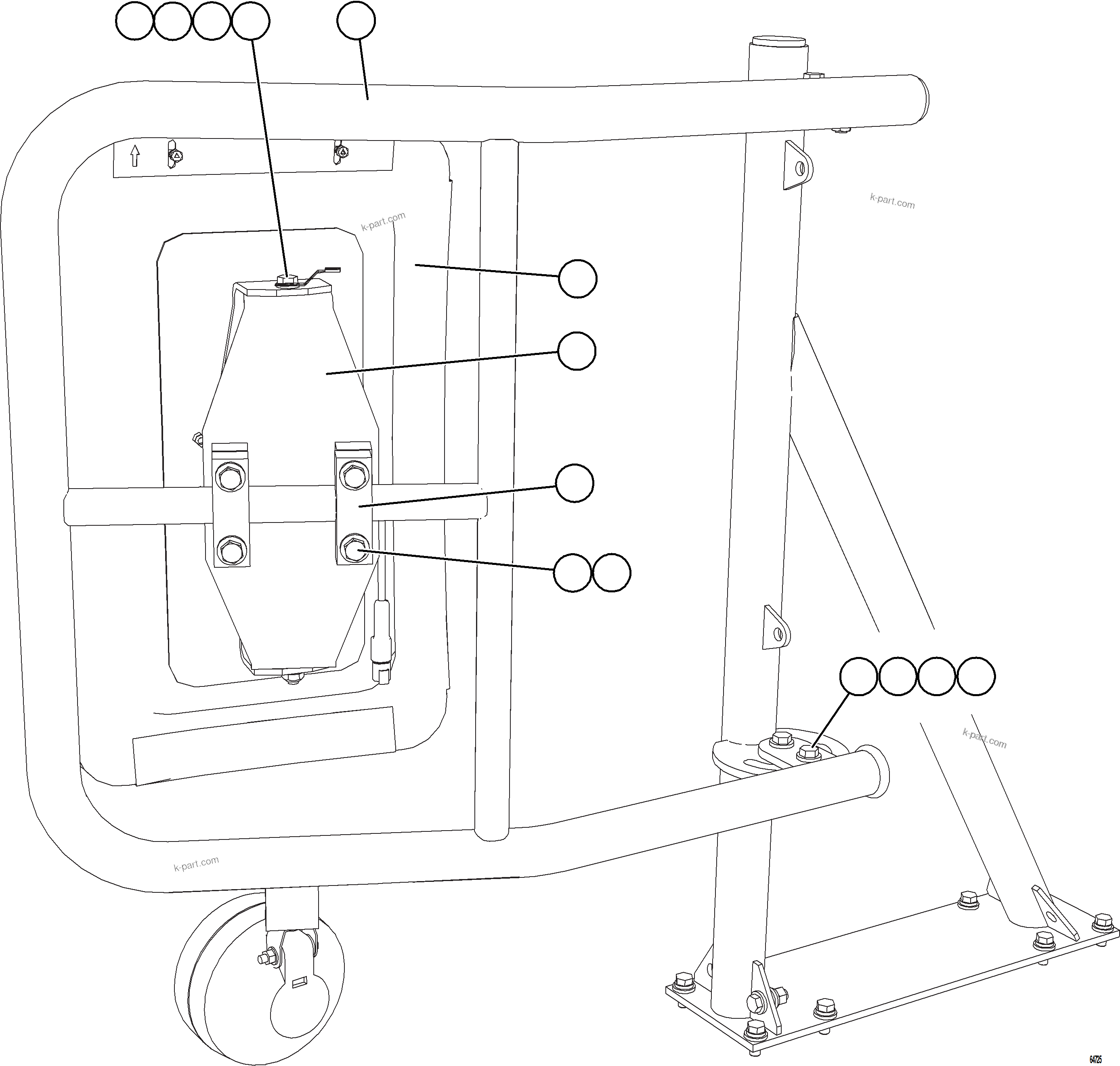 Komatsu parts book diagram for AFE69-A 730E-8 S/N A40002 HAILE GOLD MINE: RH MIRROR INSTALLATION