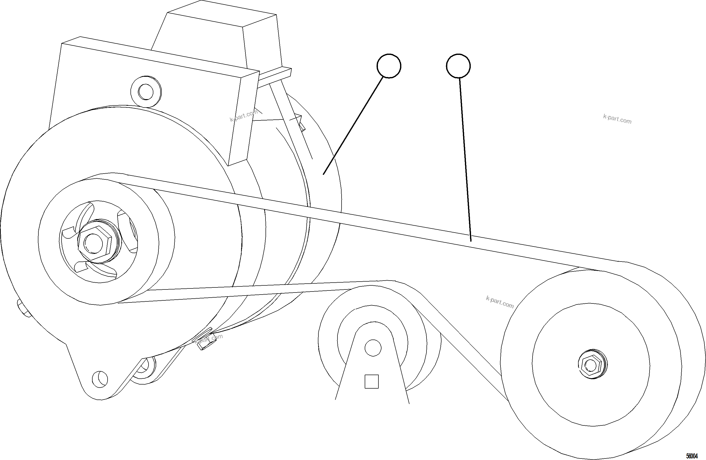 Komatsu parts book diagram for AFE69-A 730E-8 S/N A40002 HAILE GOLD MINE: BATTERY CHARGING ALTERNATOR