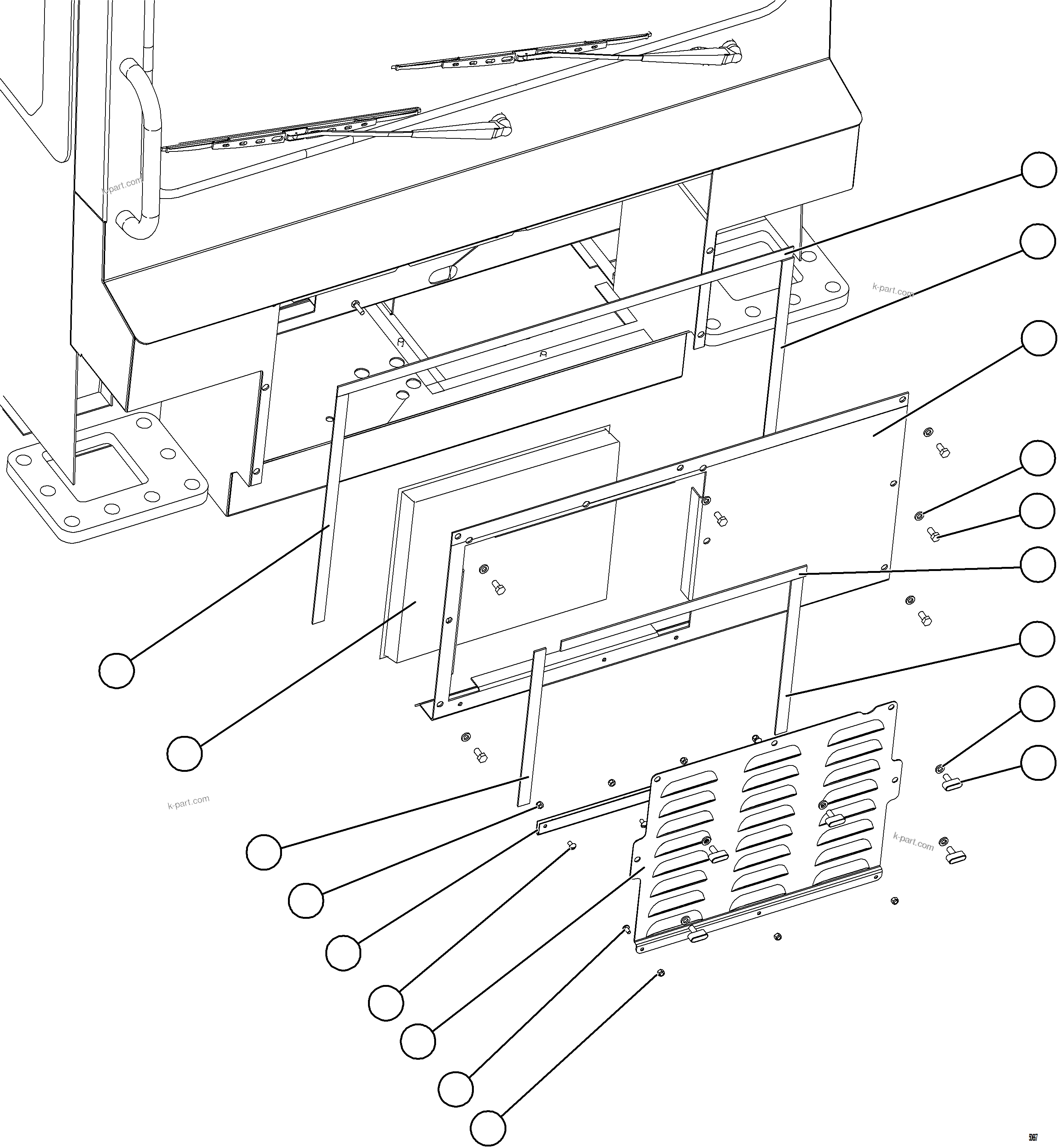 Komatsu parts book diagram for AFE69-A 730E-8 S/N A40002 HAILE GOLD MINE: FRONT ACCESS COVER
