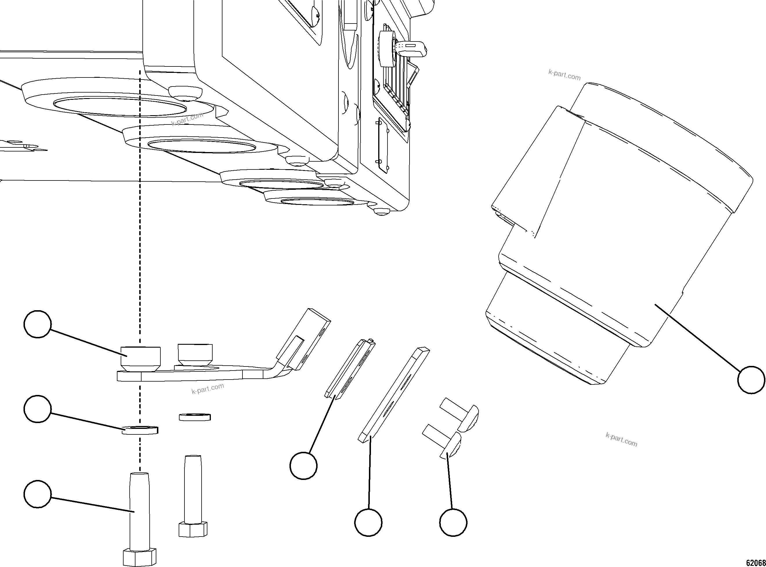 Komatsu parts book diagram for AFE69-A 730E-8 S/N A40002 HAILE GOLD MINE: CUP HOLDER