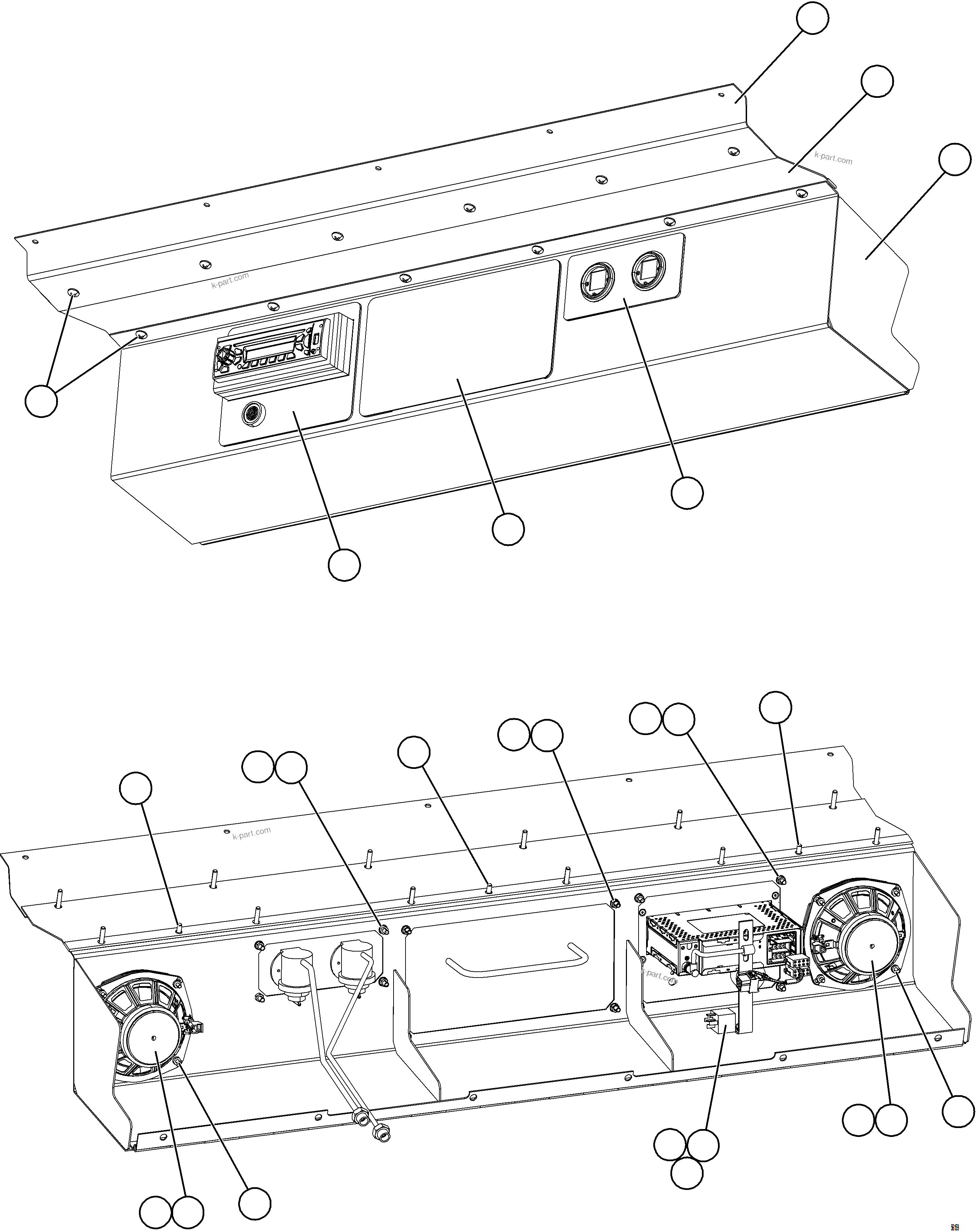 Komatsu parts book diagram for AFE69-A 730E-8 S/N A40002 HAILE GOLD MINE: OVERHEAD DASH MODULE