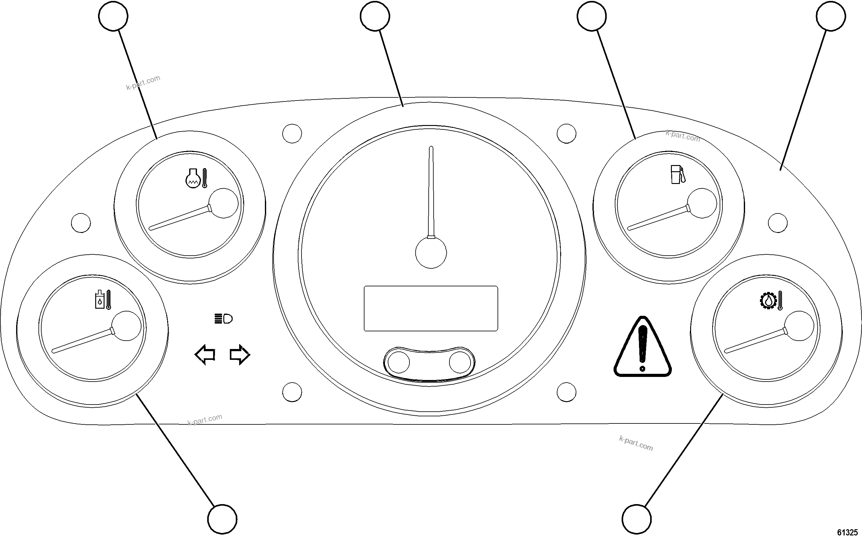 Komatsu parts book diagram for AFE69-A 730E-8 S/N A40002 HAILE GOLD MINE: GAUGE PANEL