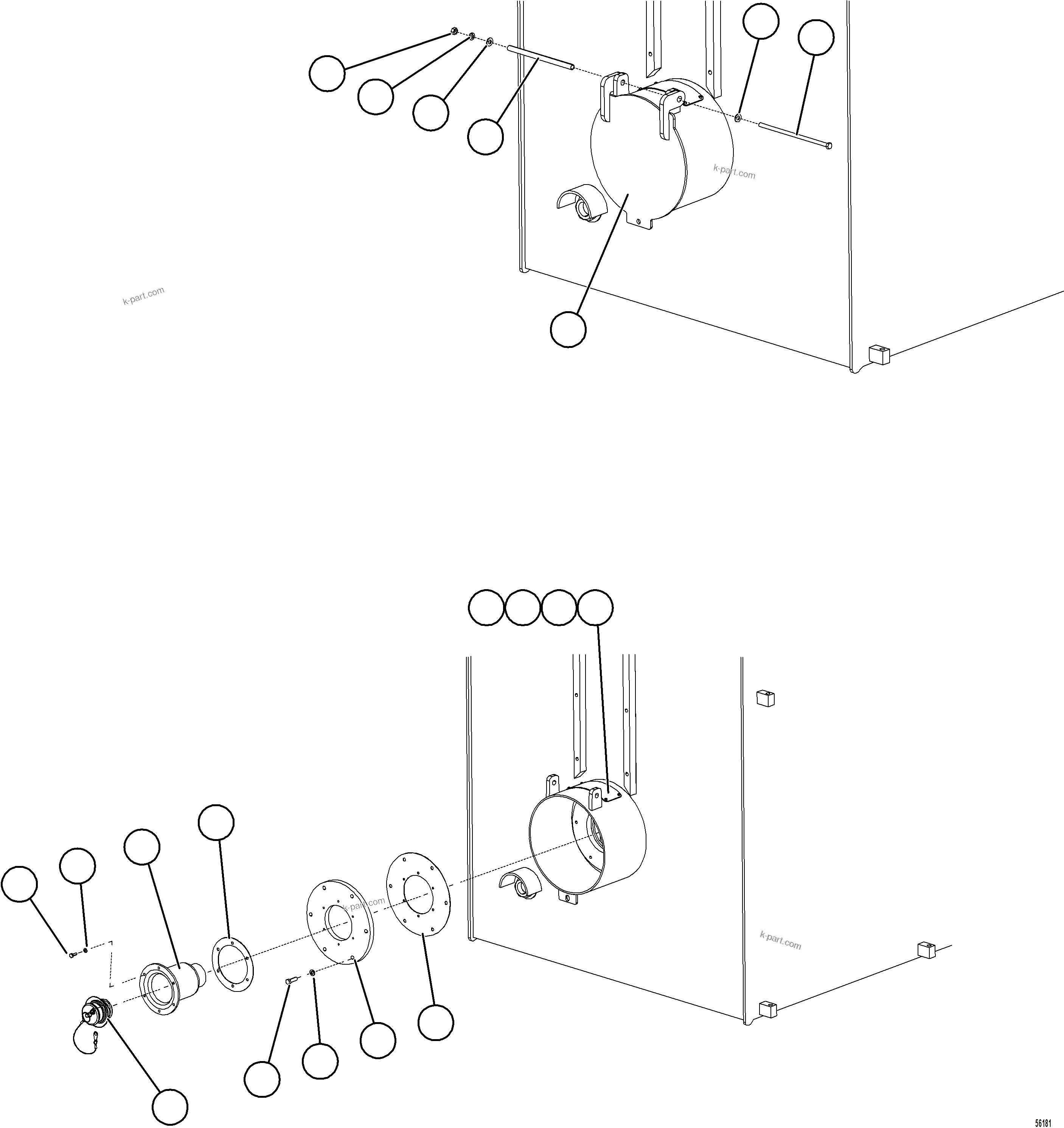 Komatsu parts book diagram for AFE69-A 730E-8 S/N A40002 HAILE GOLD MINE: FUEL TANK QUICK FILL - RH