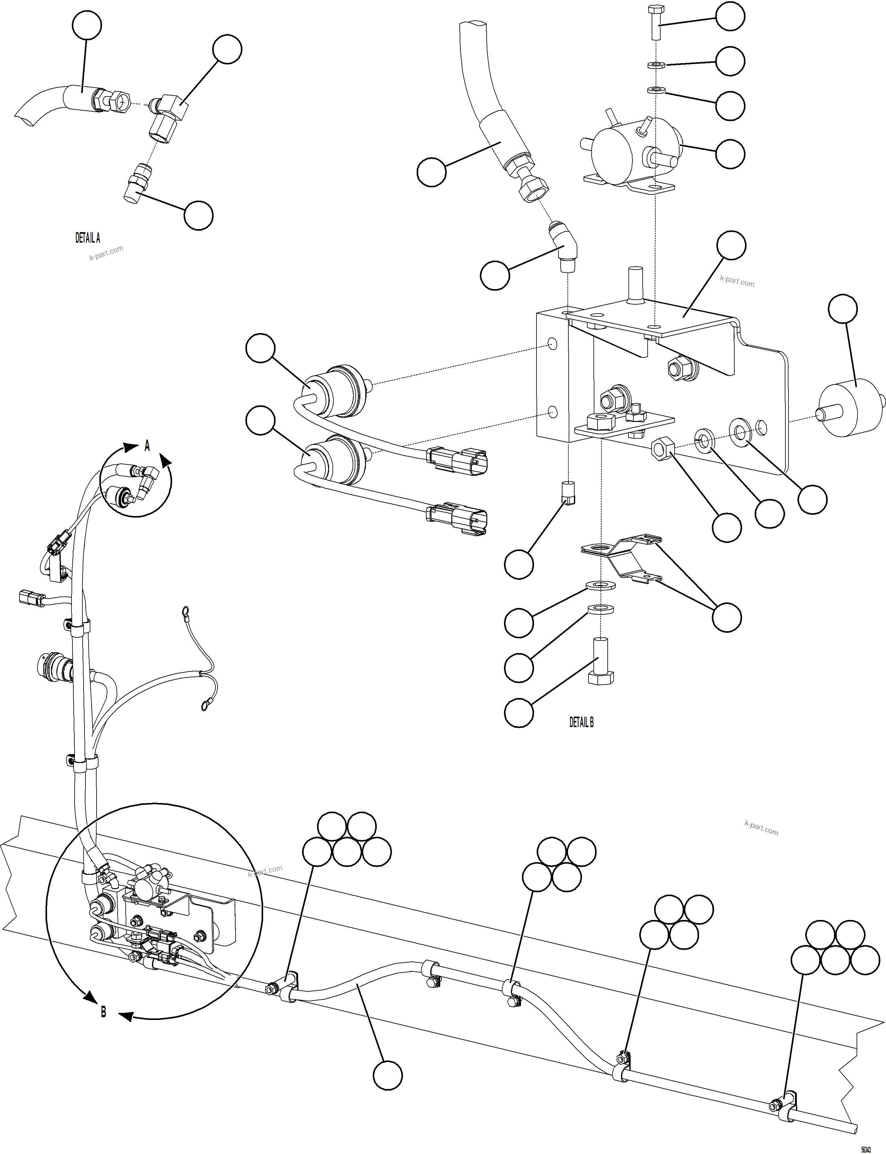 Komatsu parts book diagram for AFE69-A 730E-8 S/N A40002 HAILE GOLD MINE: STARTING SYSTEM WIRING    3/3