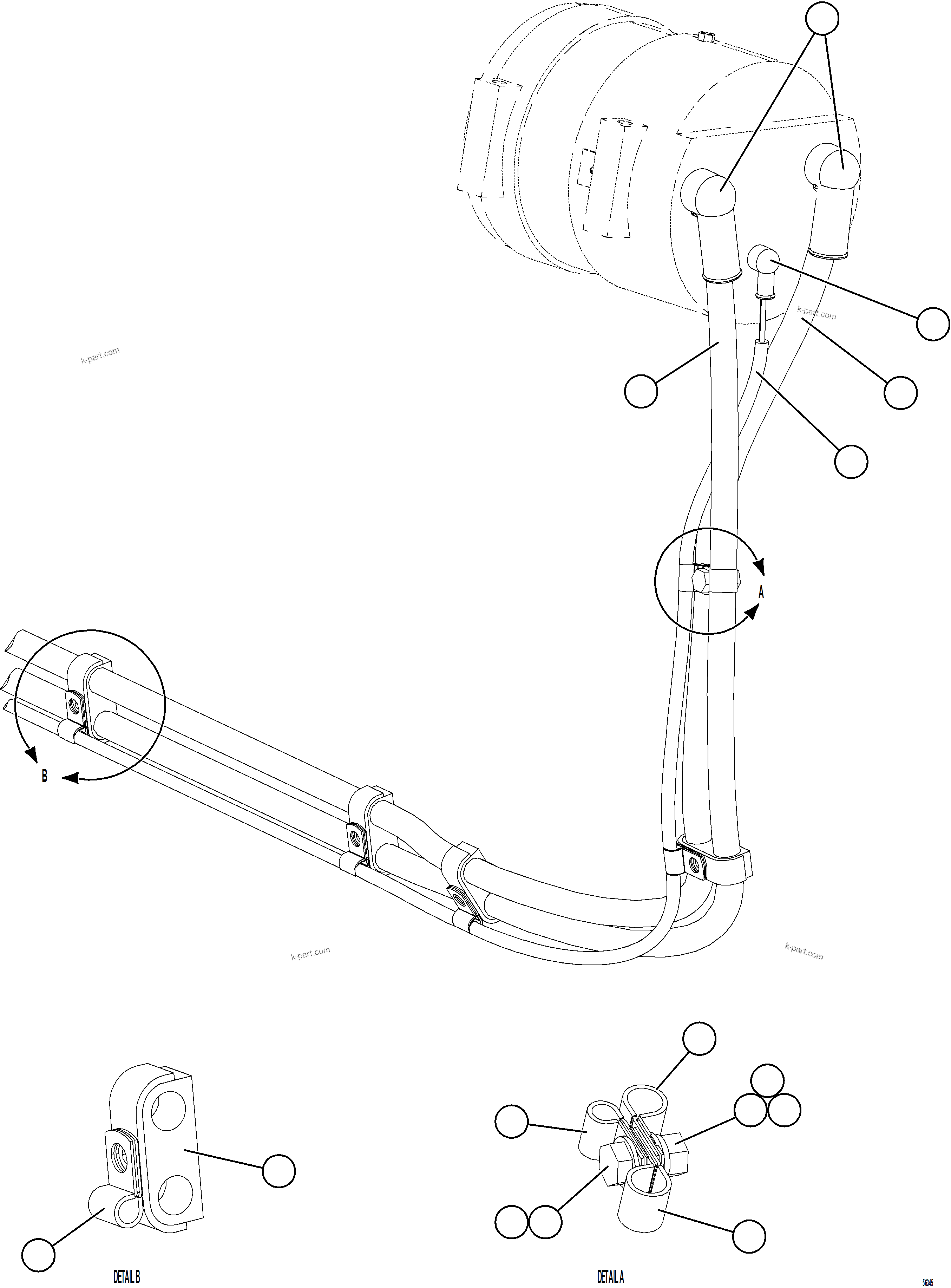 Komatsu parts book diagram for AFE69-A 730E-8 S/N A40002 HAILE GOLD MINE: ALTERNATOR WIRING