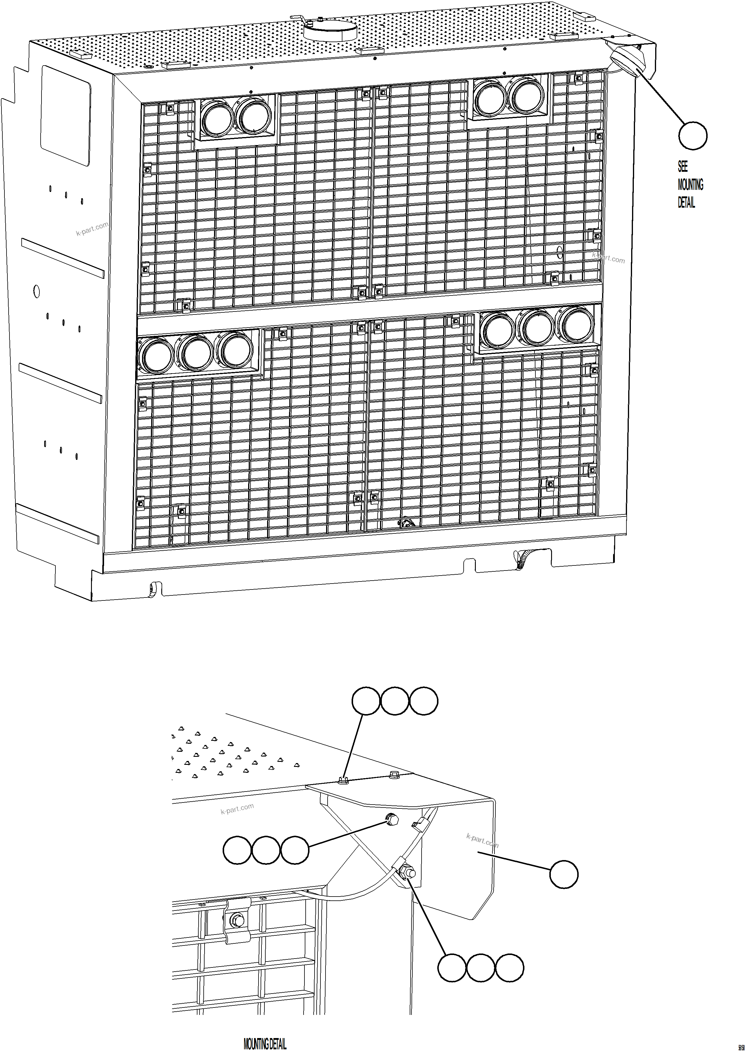 Komatsu parts book diagram for AFE69-A 730E-8 S/N A40002 HAILE GOLD MINE: LADDER LIGHT    1/2