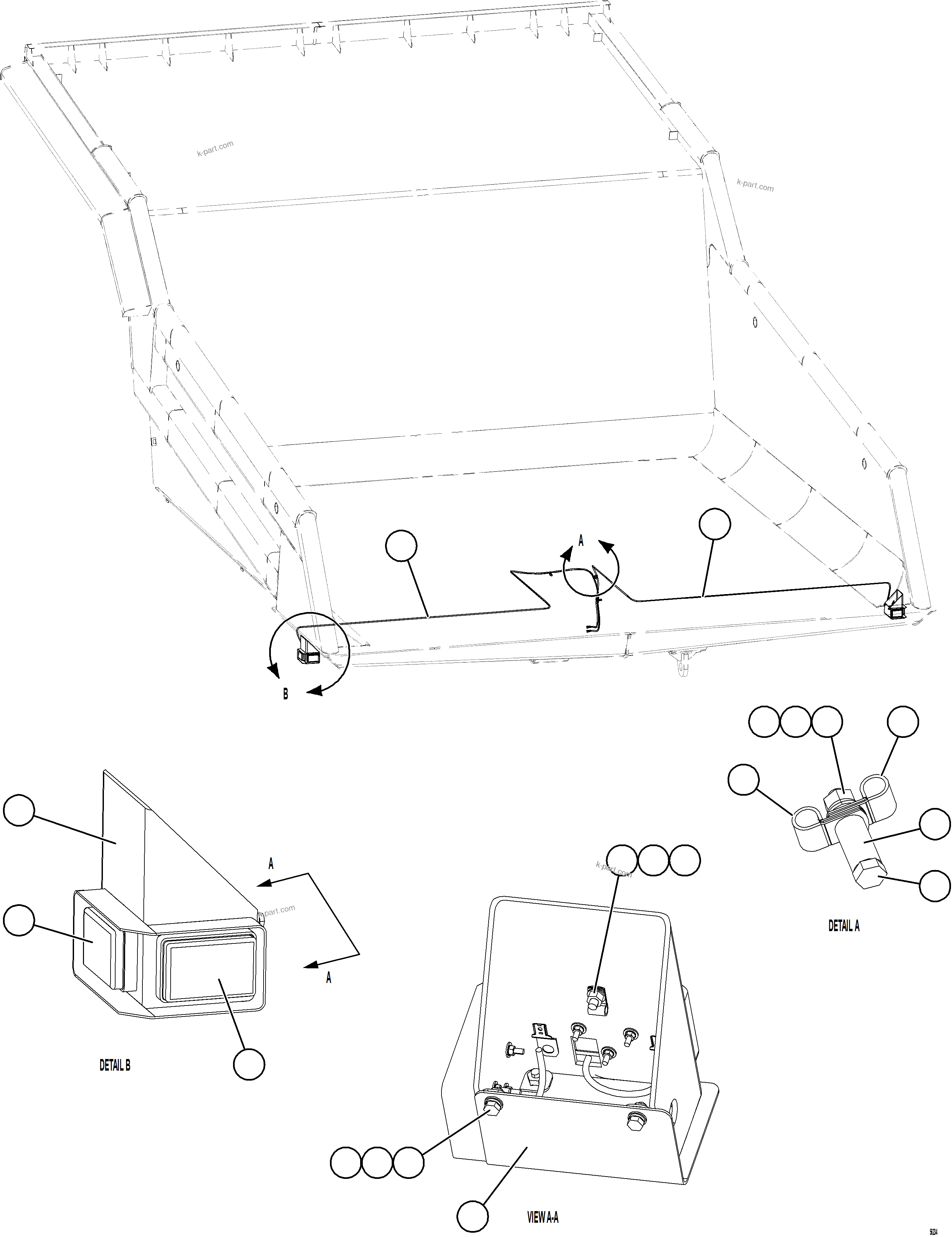 Komatsu parts book diagram for AFE69-A 730E-8 S/N A40002 HAILE GOLD MINE: REAR TURN & CLEARANCE LIGHTS