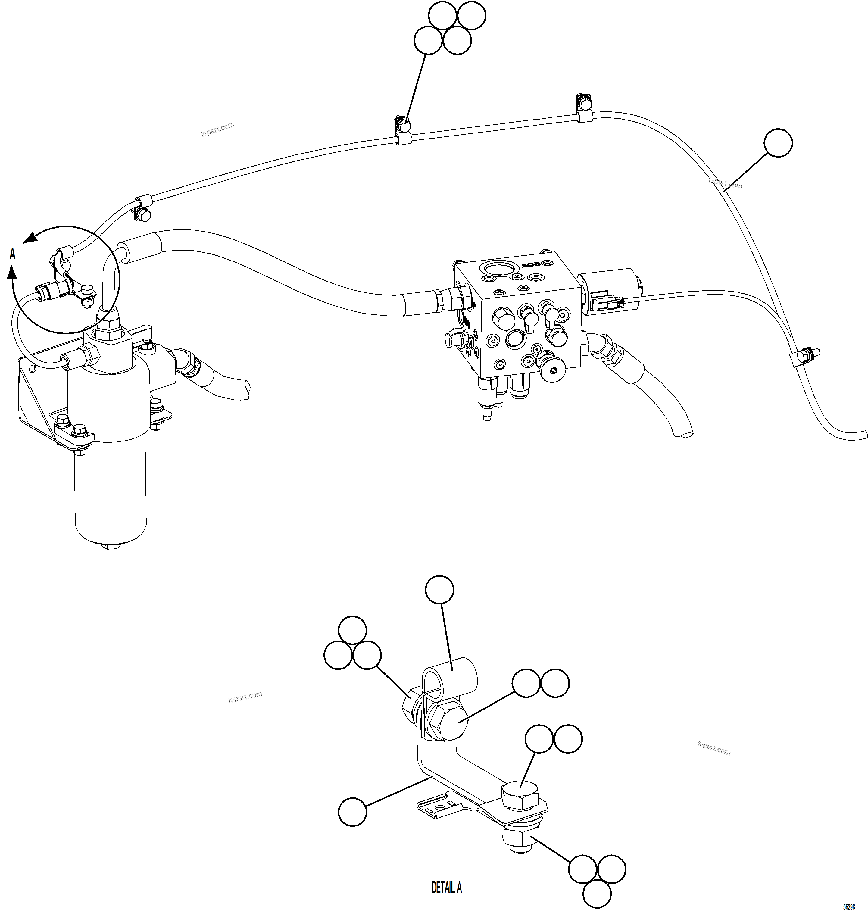 Komatsu parts book diagram for AFE69-A 730E-8 S/N A40002 HAILE GOLD MINE: ACCESSORY DRIVE WIRING