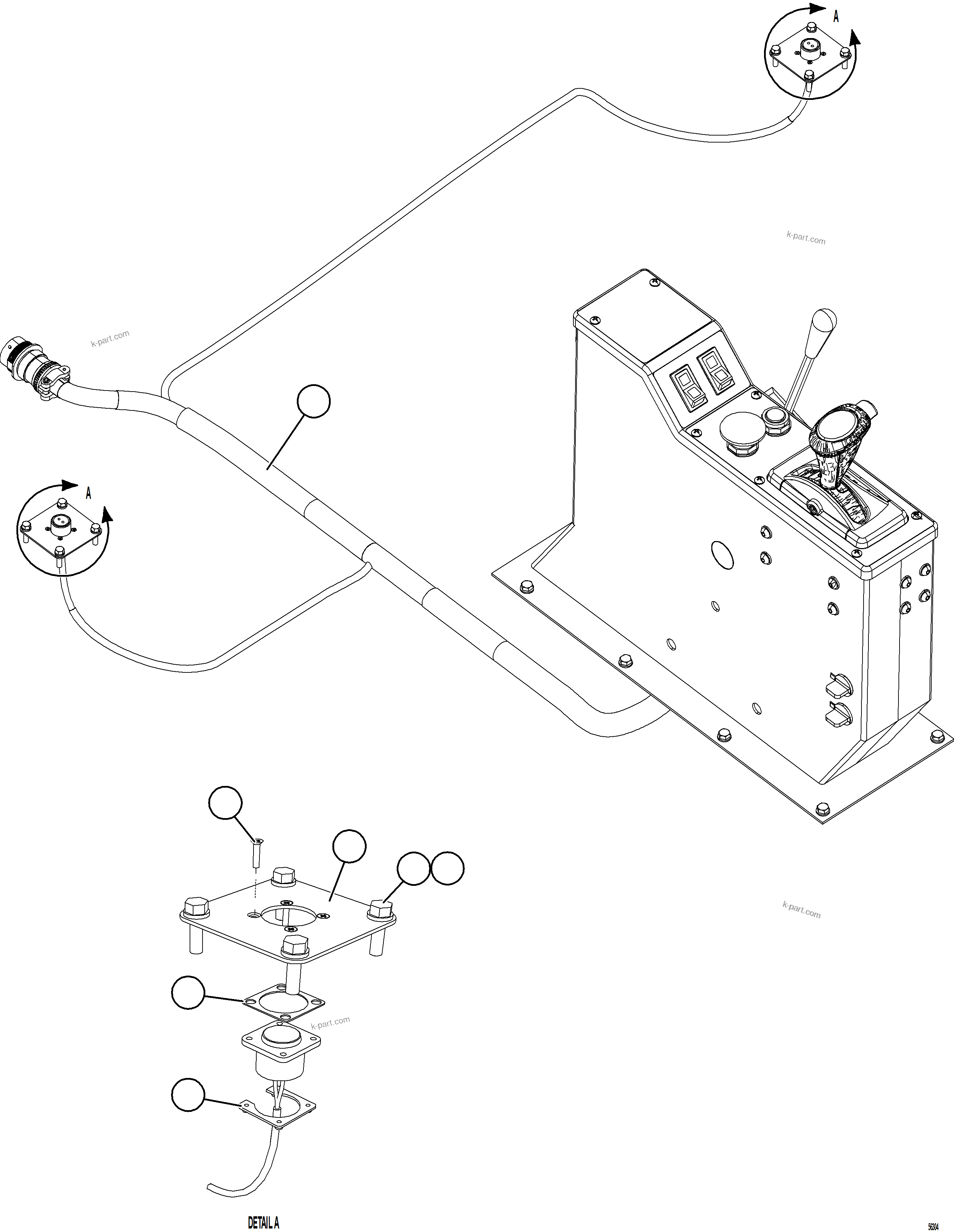 Komatsu parts book diagram for AFE69-A 730E-8 S/N A40002 HAILE GOLD MINE: WINDOW SWITCH WIRING