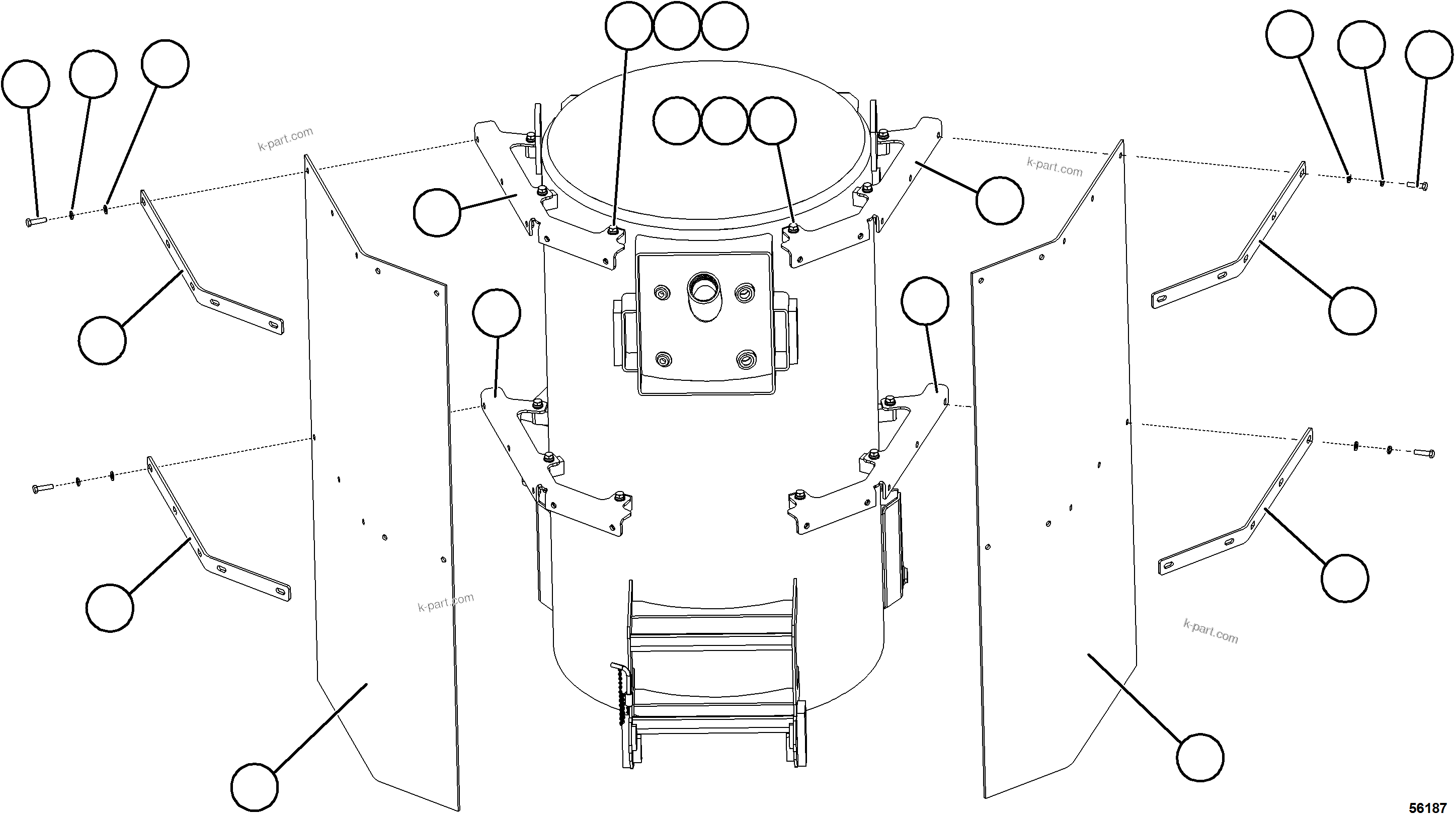 Komatsu parts book diagram for AFE69-A 730E-8 S/N A40002 HAILE GOLD MINE: HYDRAULIC TANK MUD FLAPS