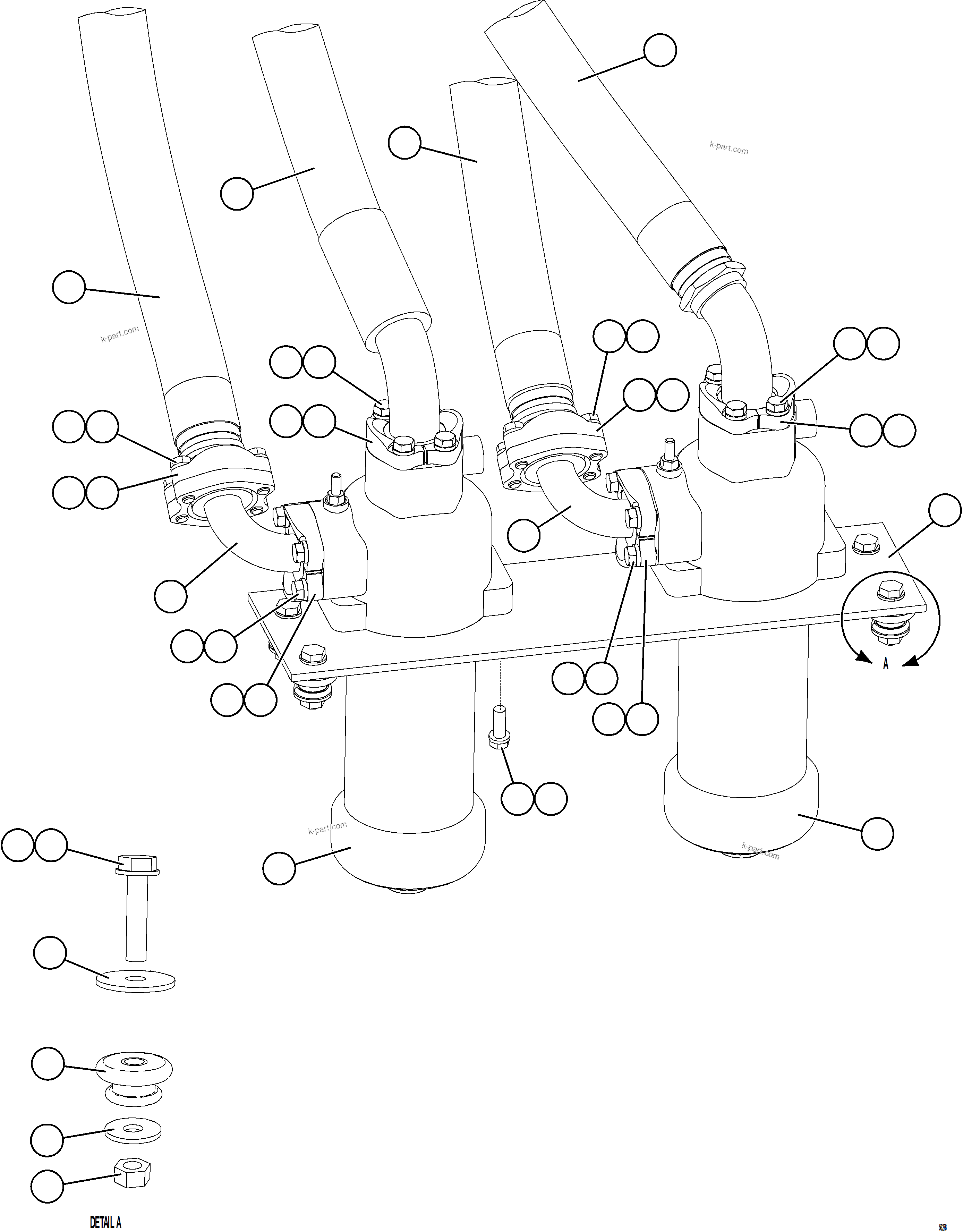 Komatsu parts book diagram for AFE69-A 730E-8 S/N A40002 HAILE GOLD MINE: HOIST FILTER INSTALLATION