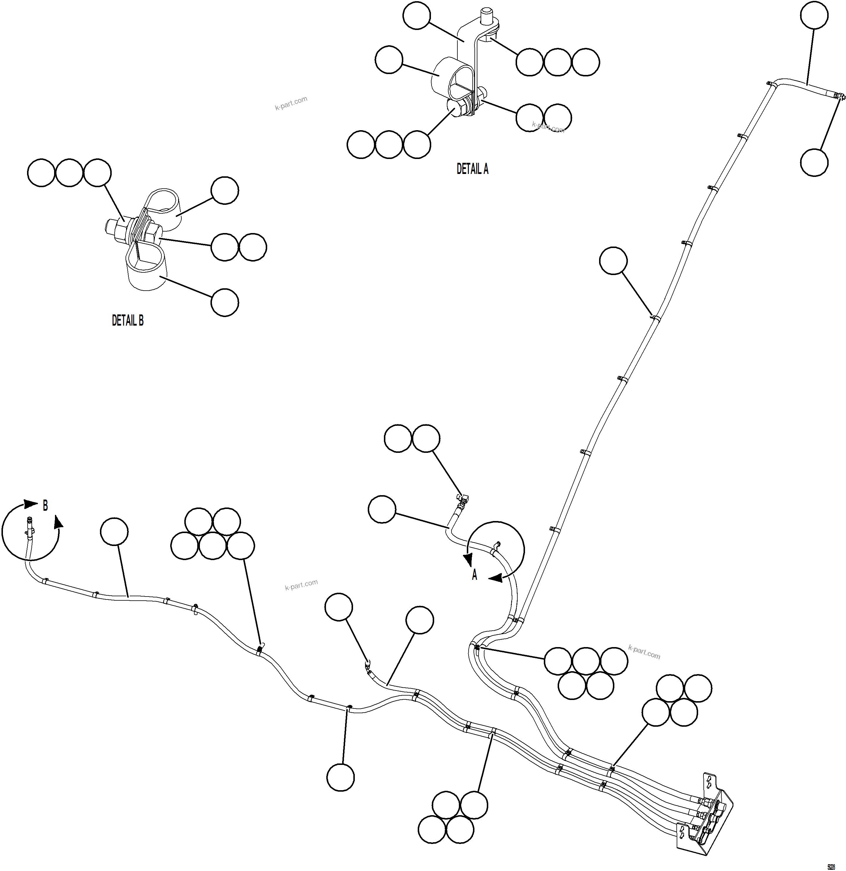 Komatsu parts book diagram for AFE69-A 730E-8 S/N A40002 HAILE GOLD MINE: SERVICE CENTER - LH