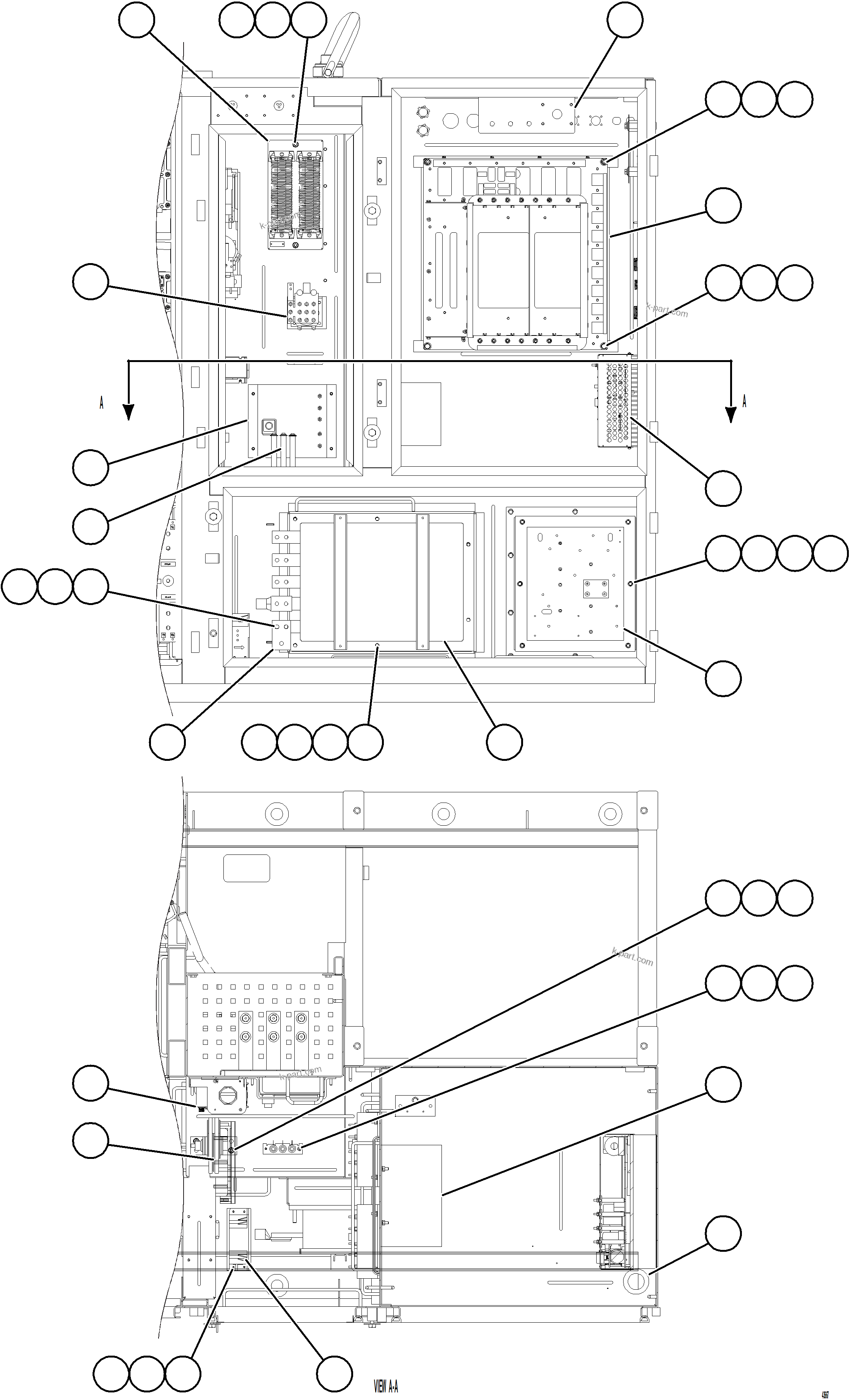 Komatsu parts book diagram for AFE69-A 730E-8 S/N A40002 HAILE GOLD MINE: CONTROL CABINET     1/6