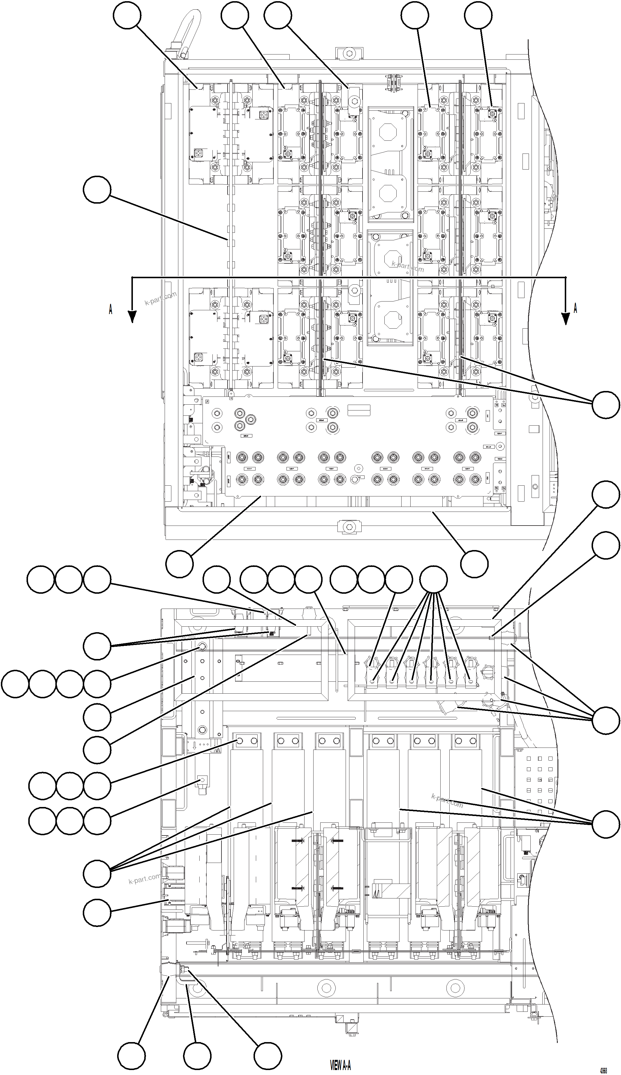 Komatsu parts book diagram for AFE69-A 730E-8 S/N A40002 HAILE GOLD MINE: CONTROL CABINET     2/6