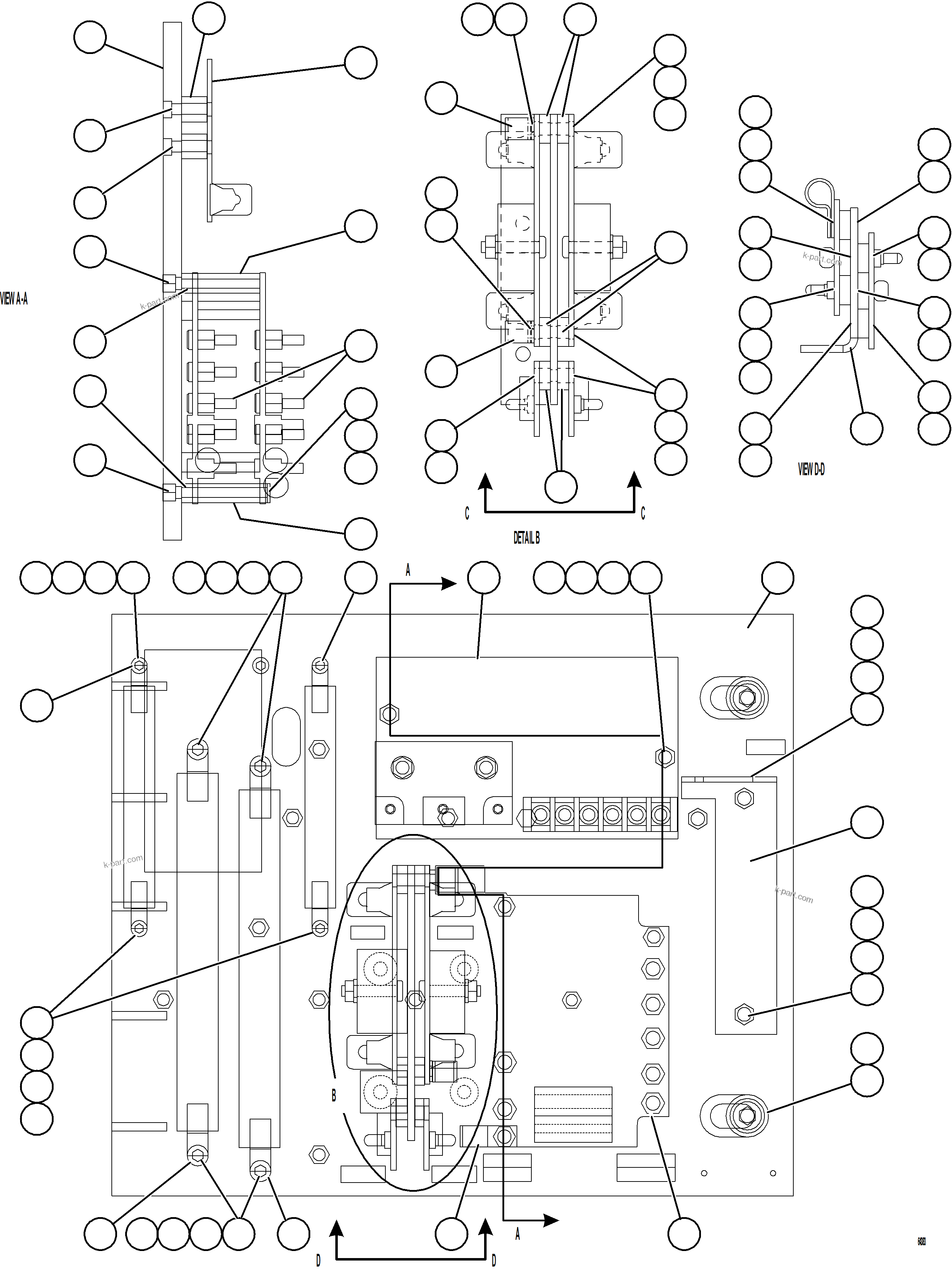Komatsu parts book diagram for AFE69-A 730E-8 S/N A40002 HAILE GOLD MINE: AFSE PANEL COVER ASSEMBLY   1/2   58B-43-00480