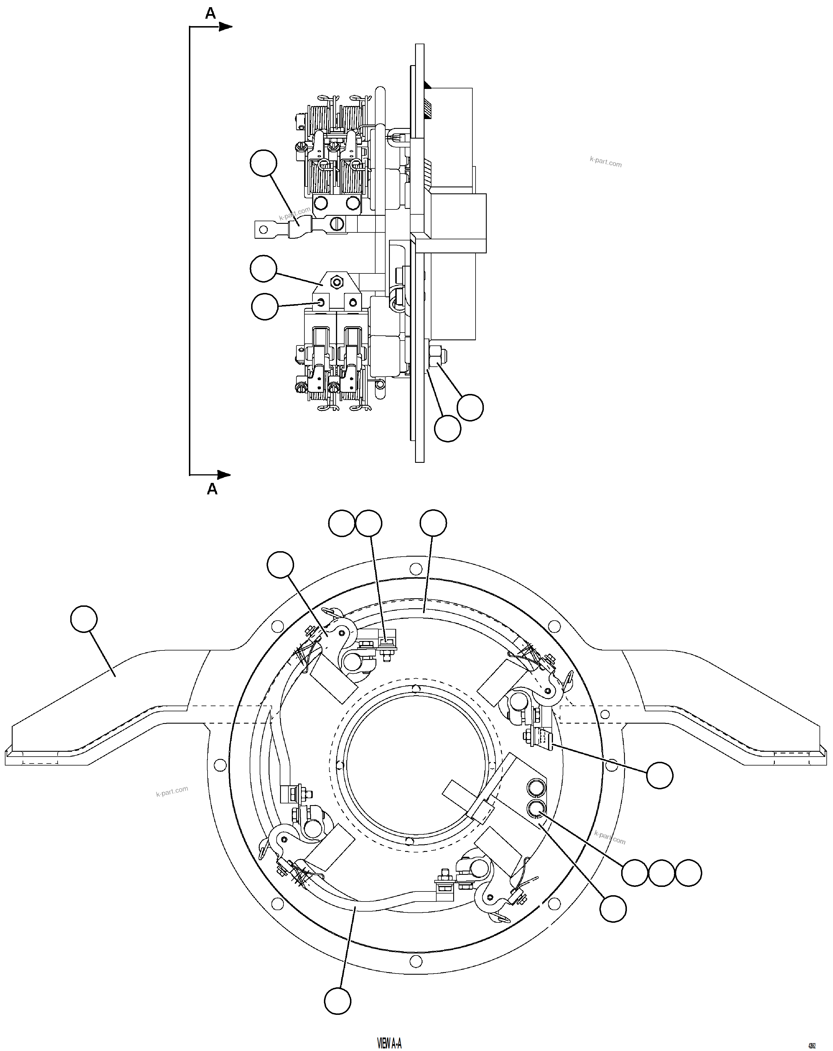 Komatsu parts book diagram for AFE69-A 730E-8 S/N A40002 HAILE GOLD MINE: RETARDING GRID BLOWER MOTOR  4/5    XA4558