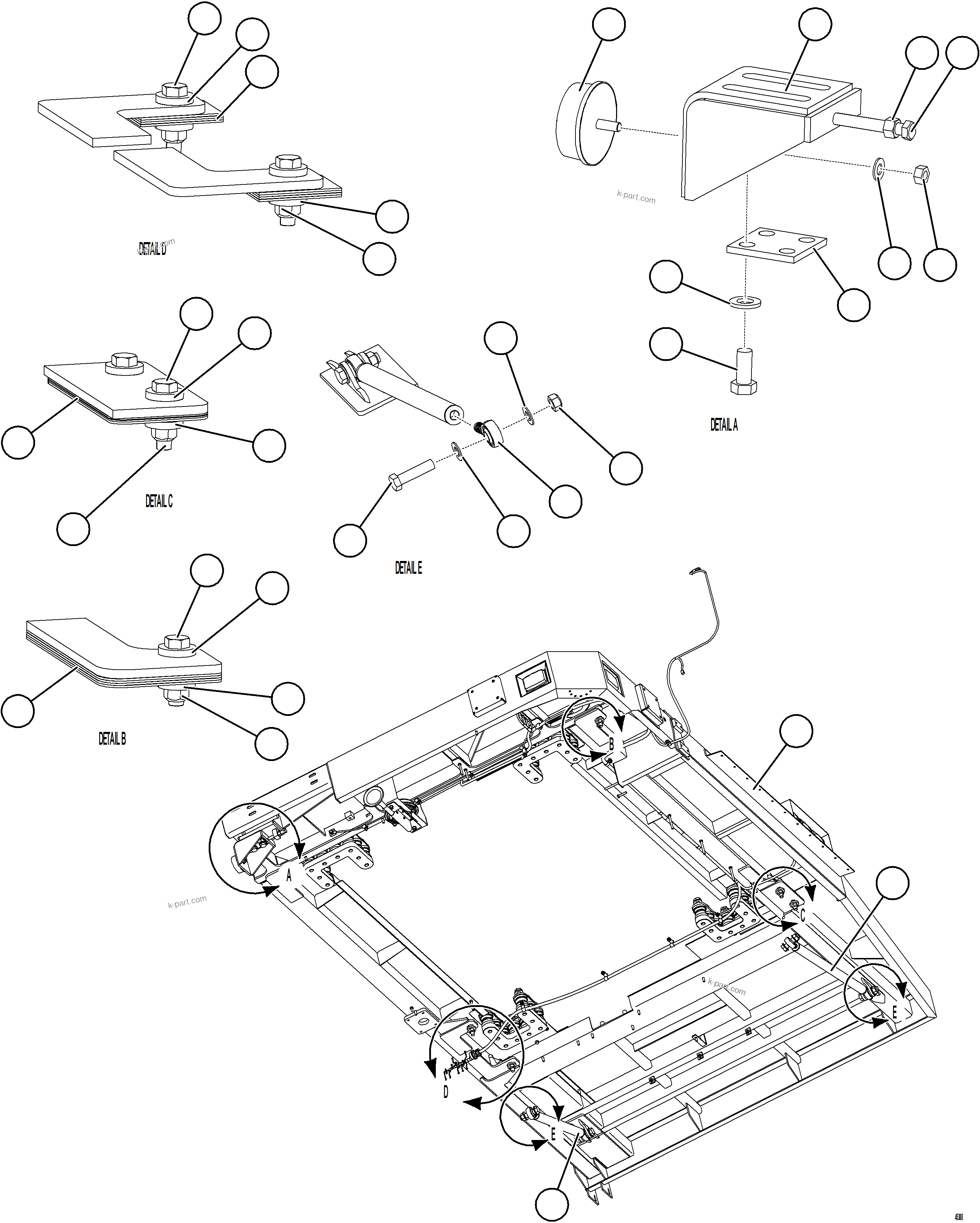 Komatsu parts book diagram for AFE69-F 730E-8 S/N A40018 - A40034 NATALKA: LH DECK INSTALLATION