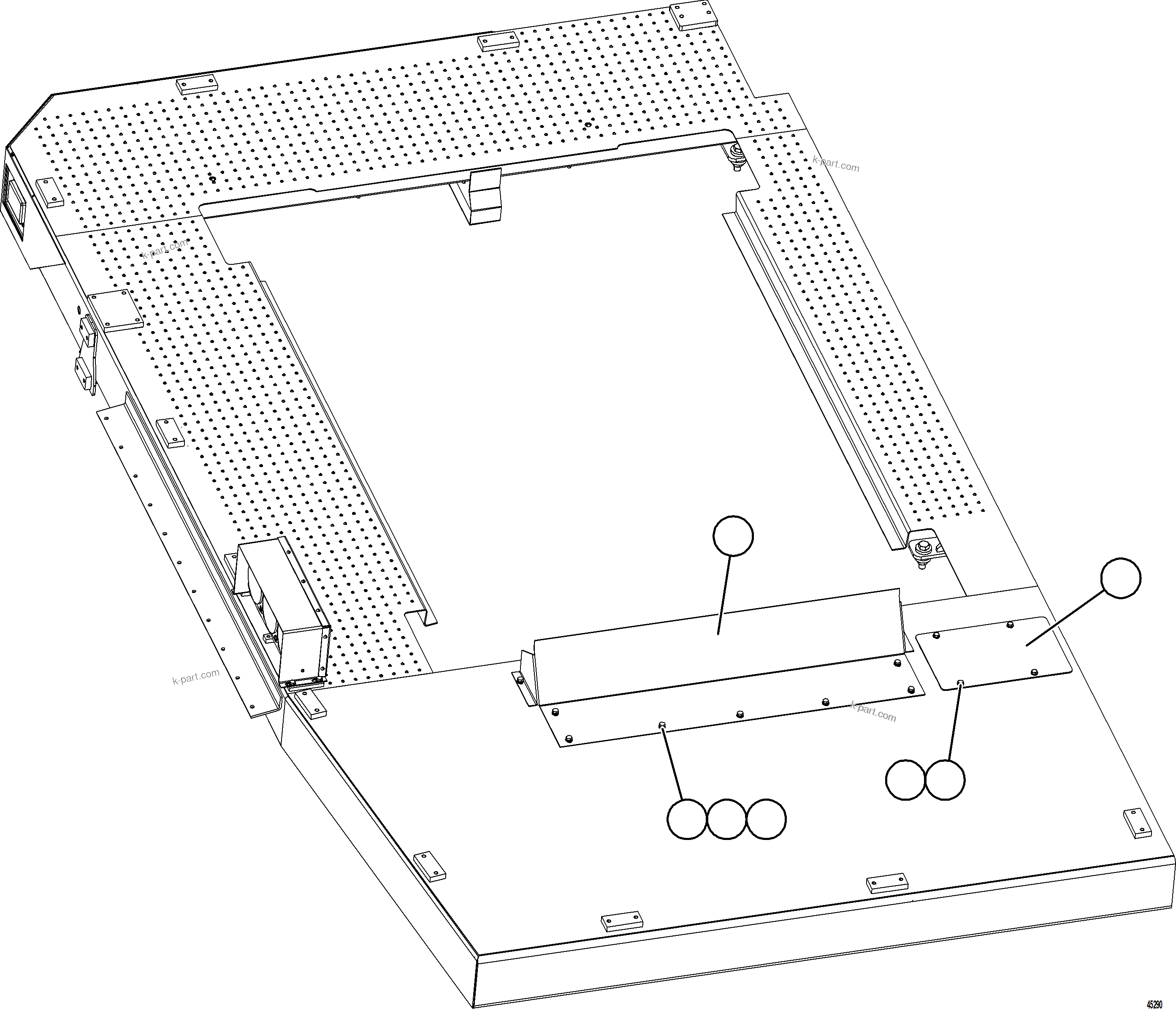 Komatsu parts book diagram for AFE69-F 730E-8 S/N A40018 - A40034 NATALKA: LH DECK COVERS