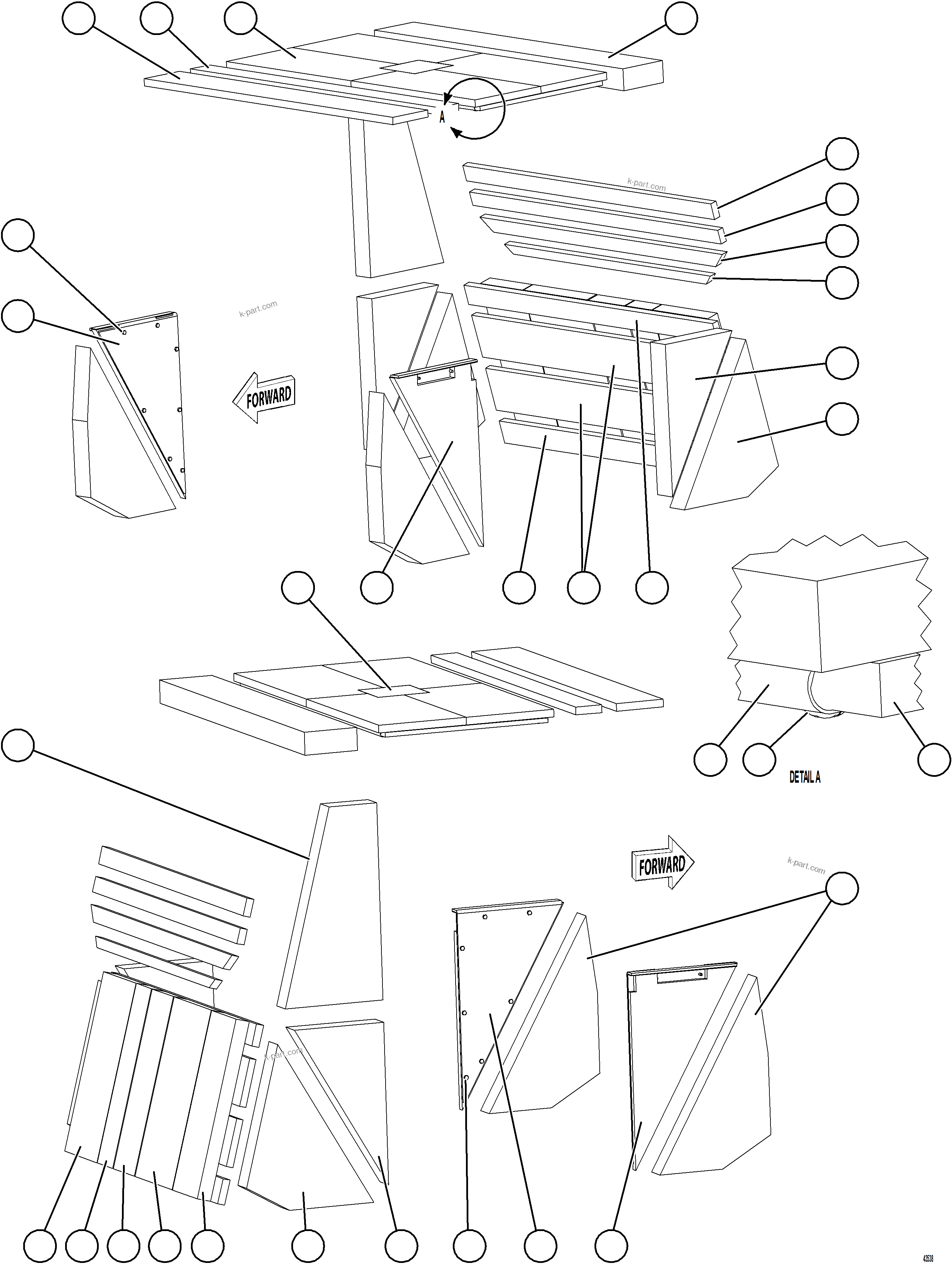 Komatsu parts book diagram for AFE69-F 730E-8 S/N A40018 - A40034 NATALKA: CAB INSULATION