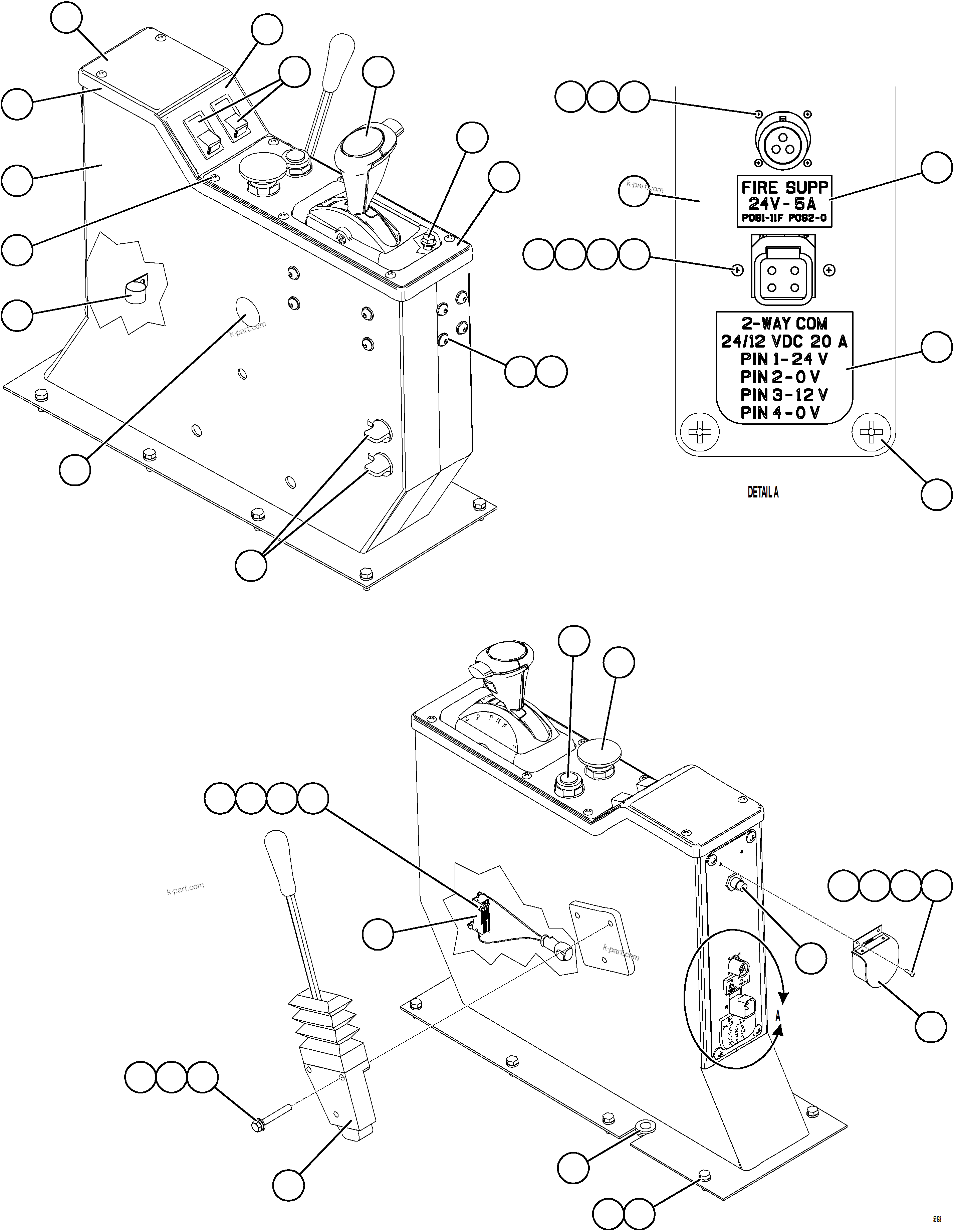Komatsu parts book diagram for AFE69-F 730E-8 S/N A40018 - A40034 NATALKA: CENTER CONSOLE MODULE