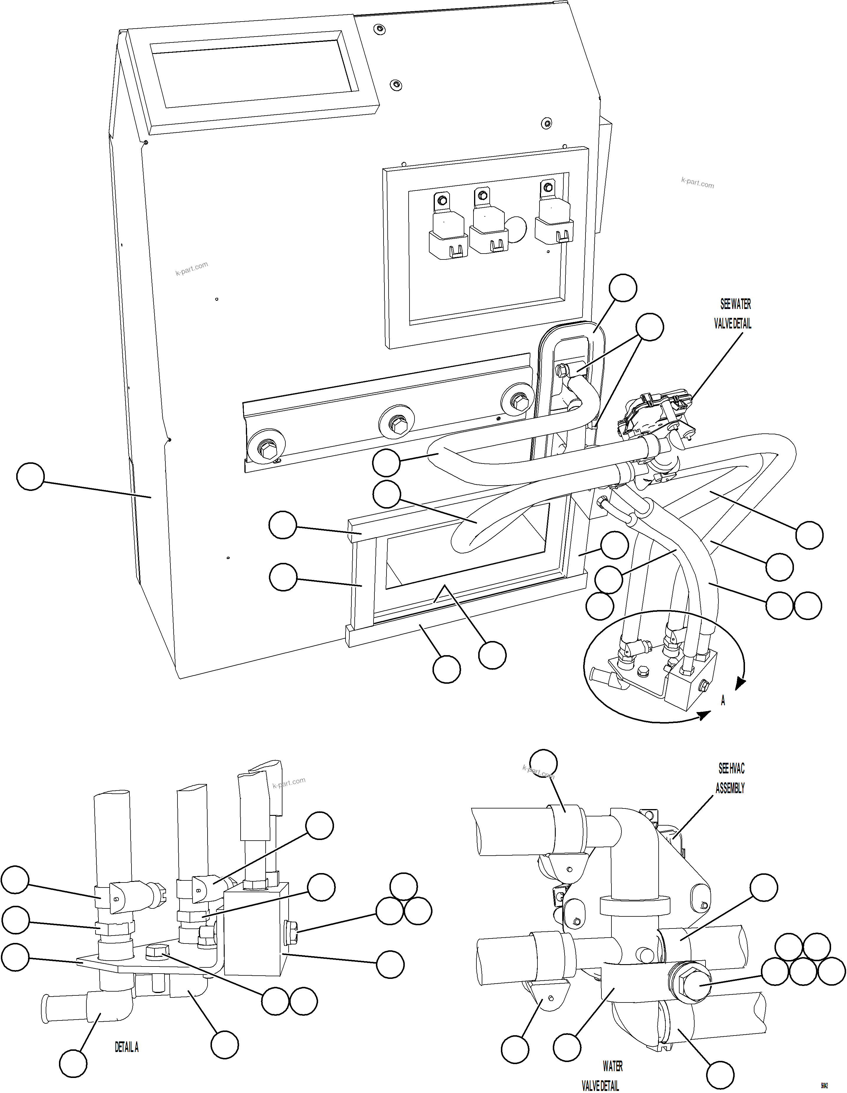 Komatsu parts book diagram for AFE69-F 730E-8 S/N A40018 - A40034 NATALKA: HVAC INSTALLATION   2/2