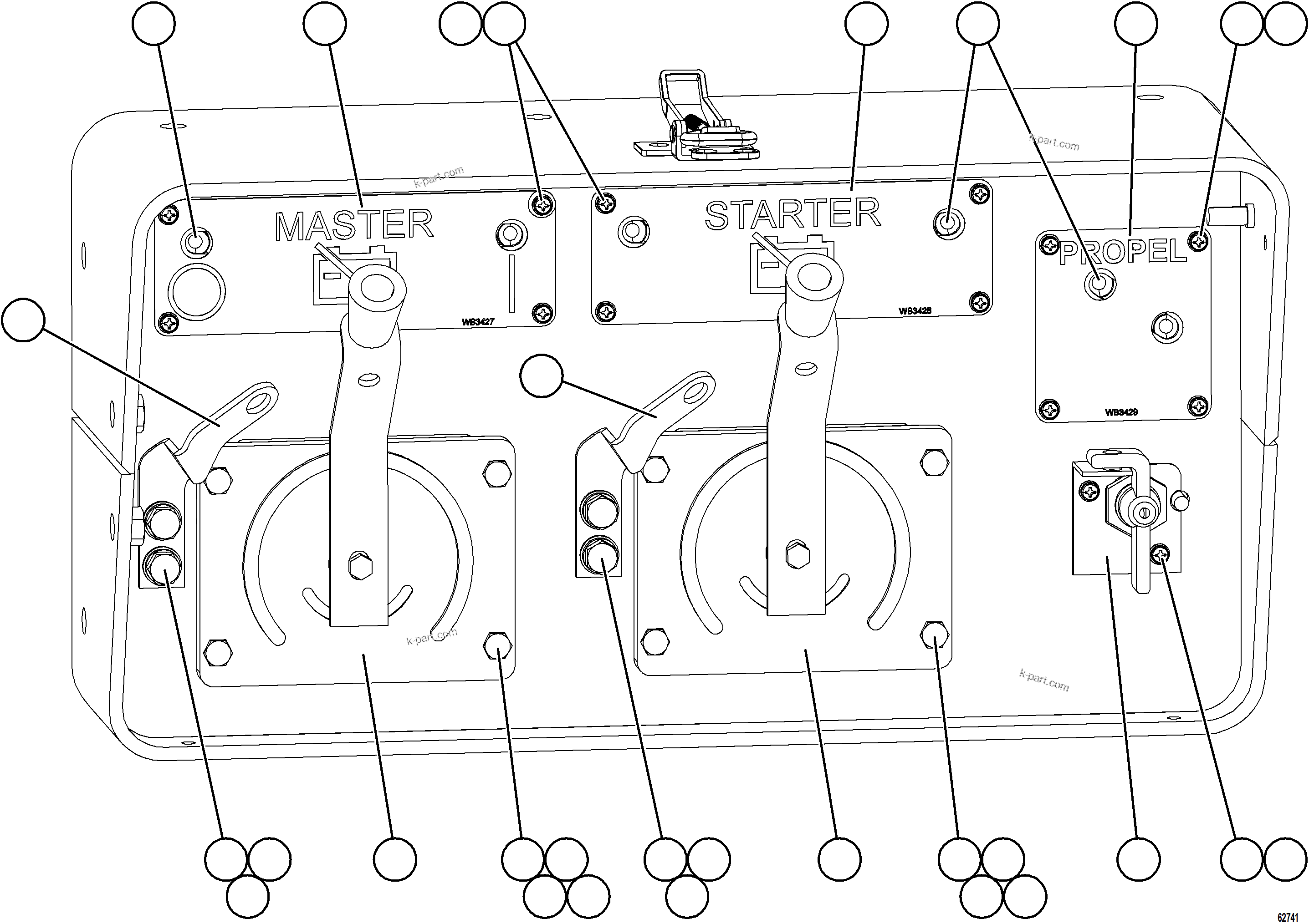 Komatsu parts book diagram for AFE69-F 730E-8 S/N A40018 - A40034 NATALKA: ISOLATION BOX    1/3    58F-06-40110