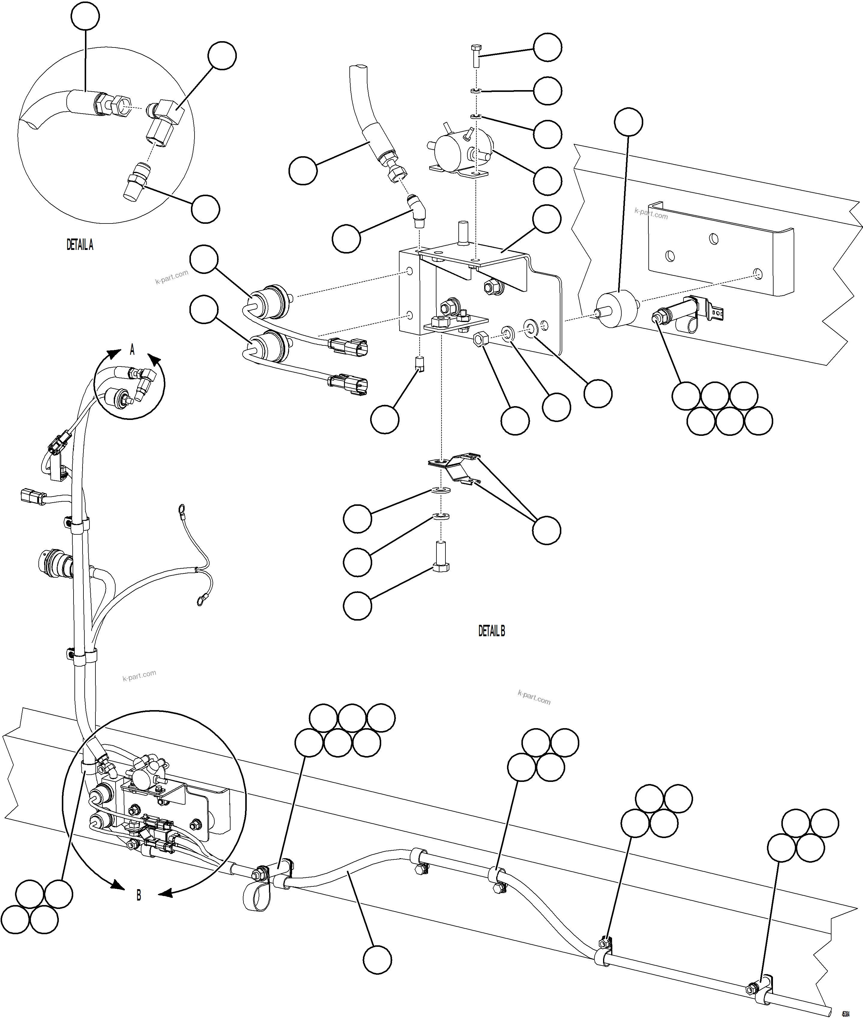 Komatsu parts book diagram for AFE69-F 730E-8 S/N A40018 - A40034 NATALKA: STARTING SYSTEM WIRING    3/3