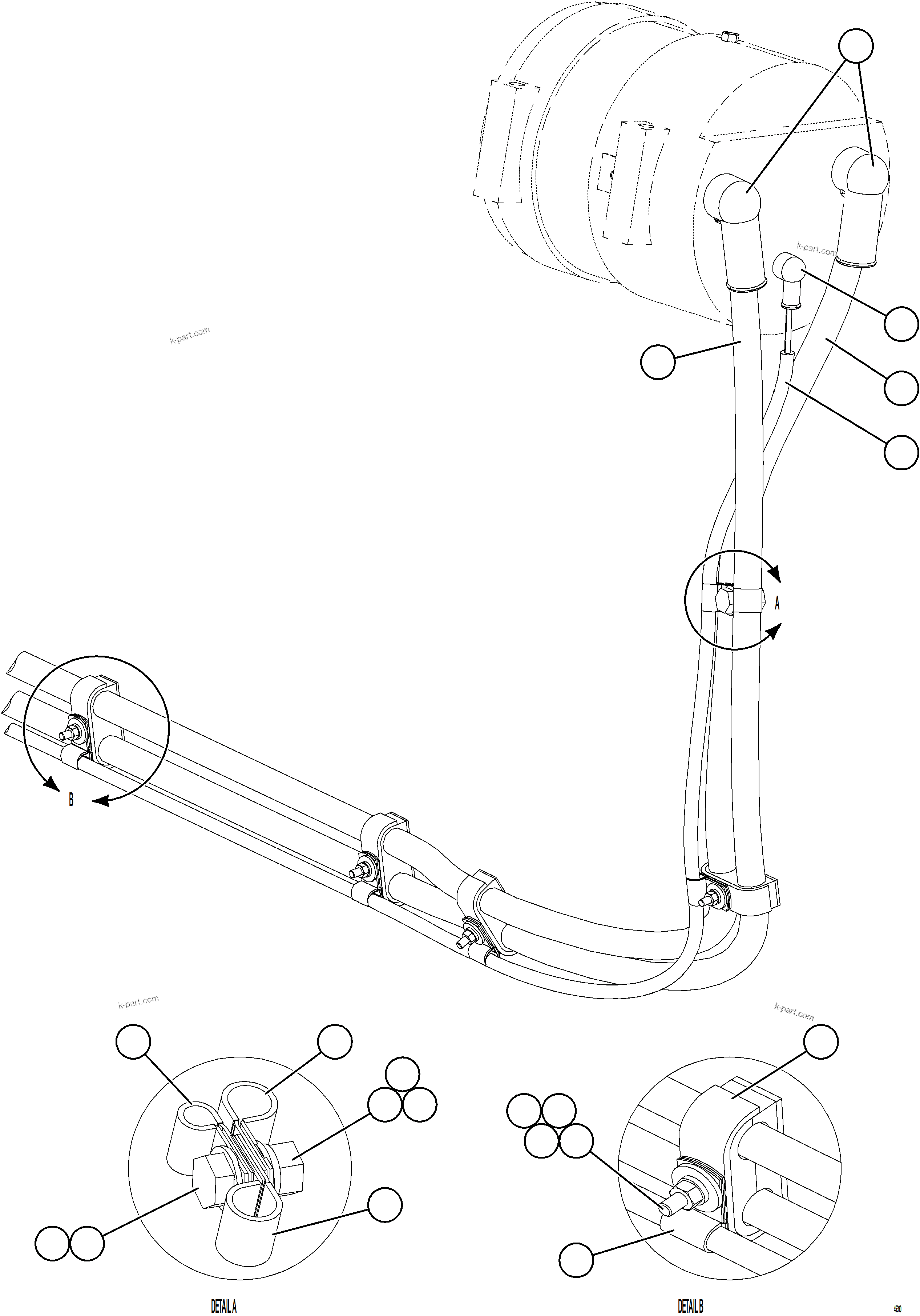 Komatsu parts book diagram for AFE69-F 730E-8 S/N A40018 - A40034 NATALKA: ALTERNATOR WIRING