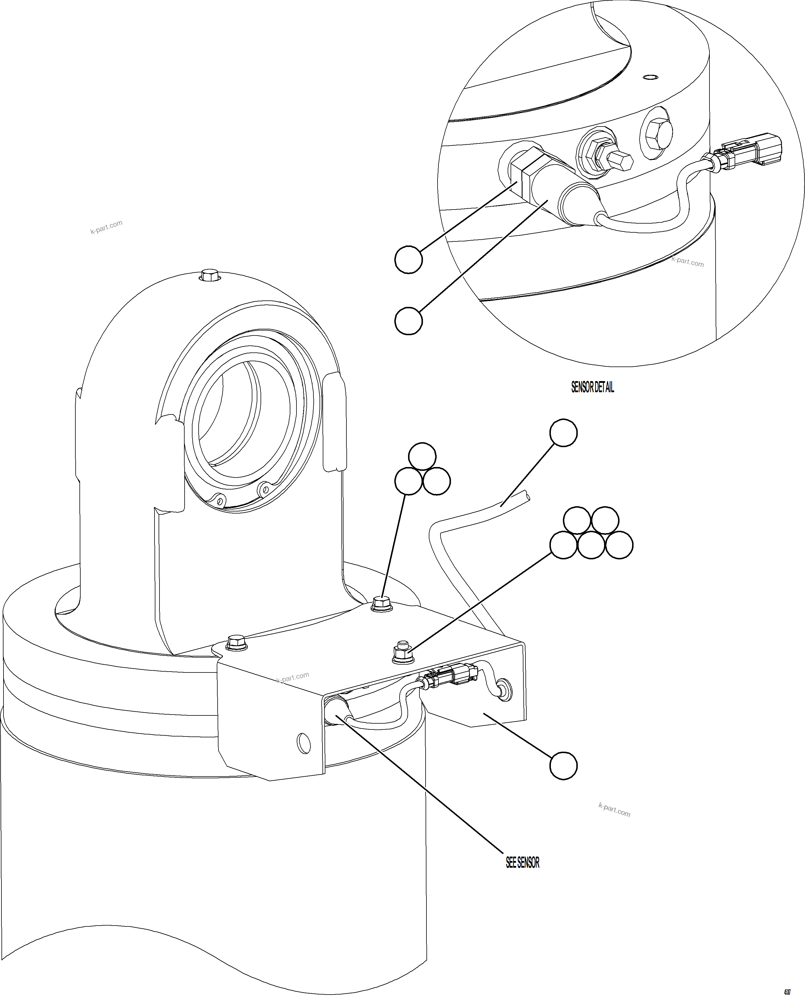 Komatsu parts book diagram for AFE69-F 730E-8 S/N A40018 - A40034 NATALKA: PLM SENSOR - REAR SUSPENSIONS