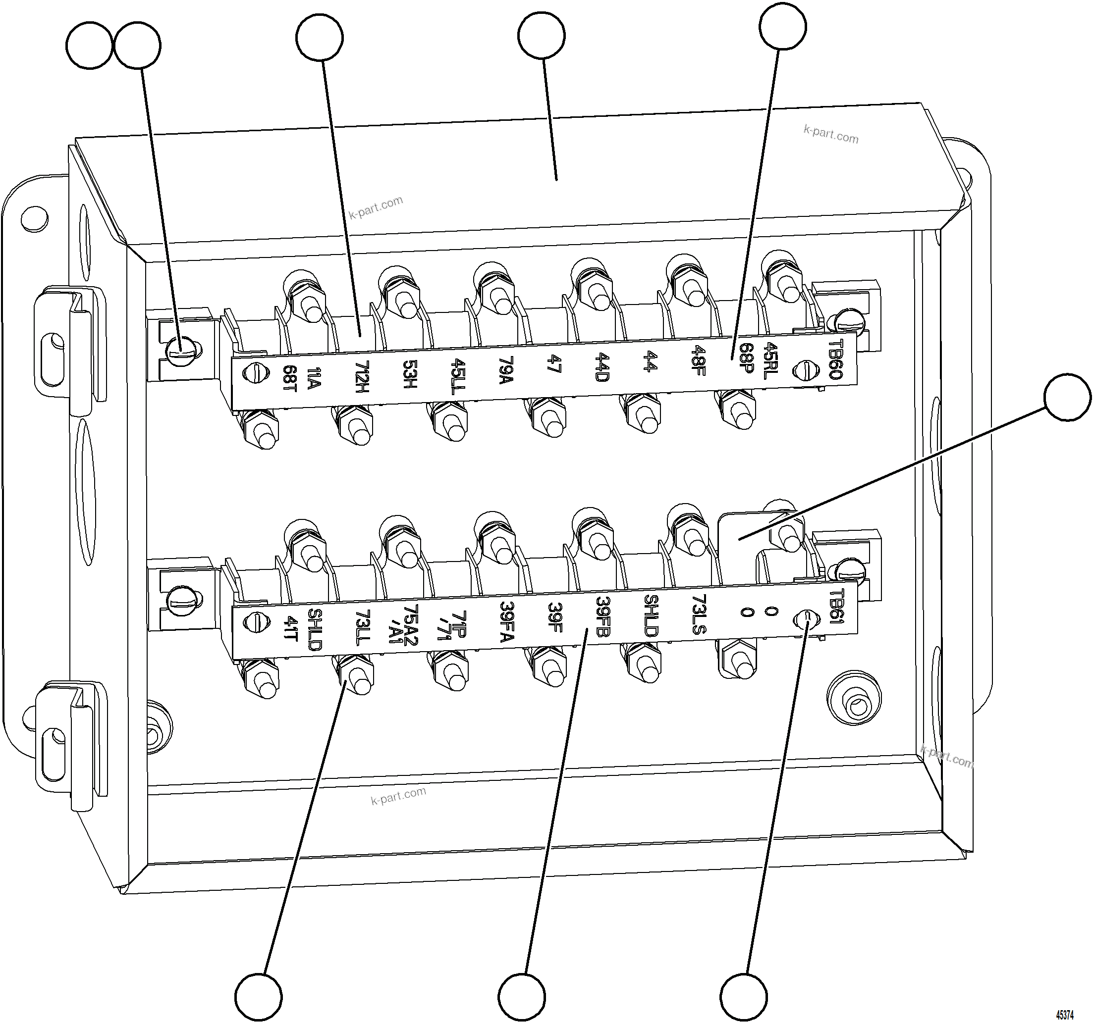 Komatsu parts book diagram for AFE69-F 730E-8 S/N A40018 - A40034 NATALKA: JUNCTION BOX ASSEMBLY - REAR    58D-06-02720