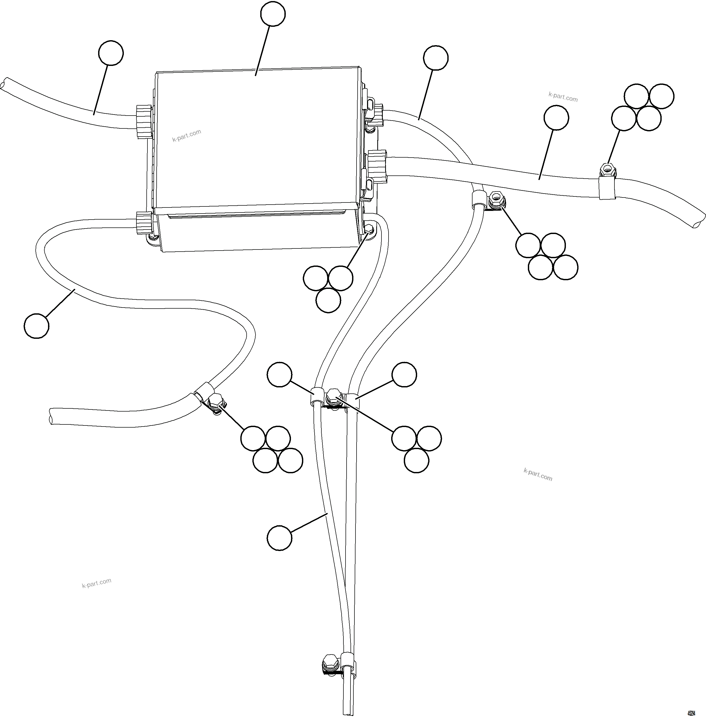 Komatsu parts book diagram for AFE69-F 730E-8 S/N A40018 - A40034 NATALKA: RH JUNCTION BOX INSTALLATION & WIRING